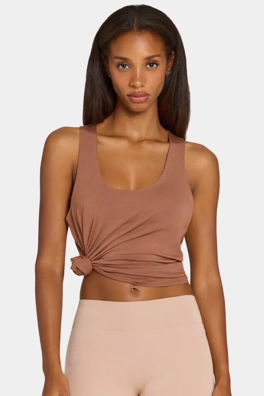 ButterCloud™ Slouchy Tank Top in Cocoa made by Bo + Tee