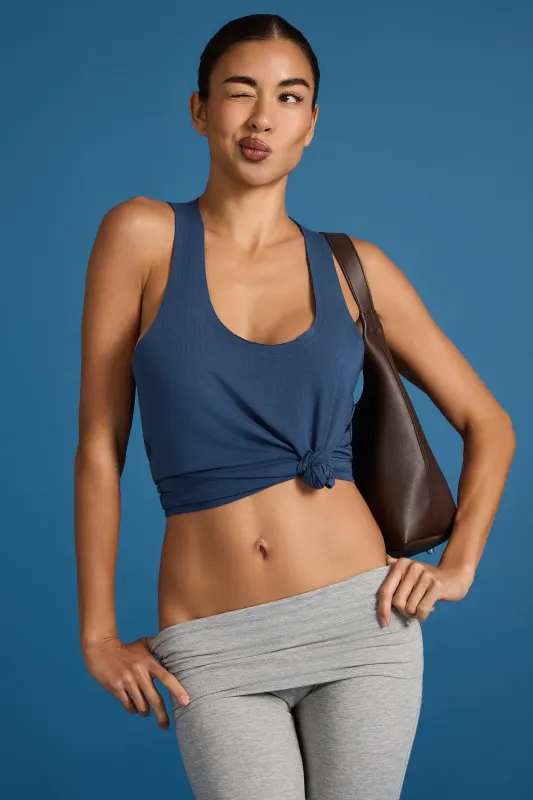 ButterCloud™ Slouchy Tank Top in Marine made by Bo + Tee