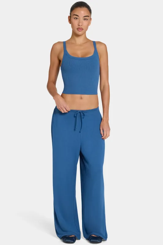 ButterCloud™ Tie-Waist Wide-Leg Trousers in Marine made by Bo + Tee