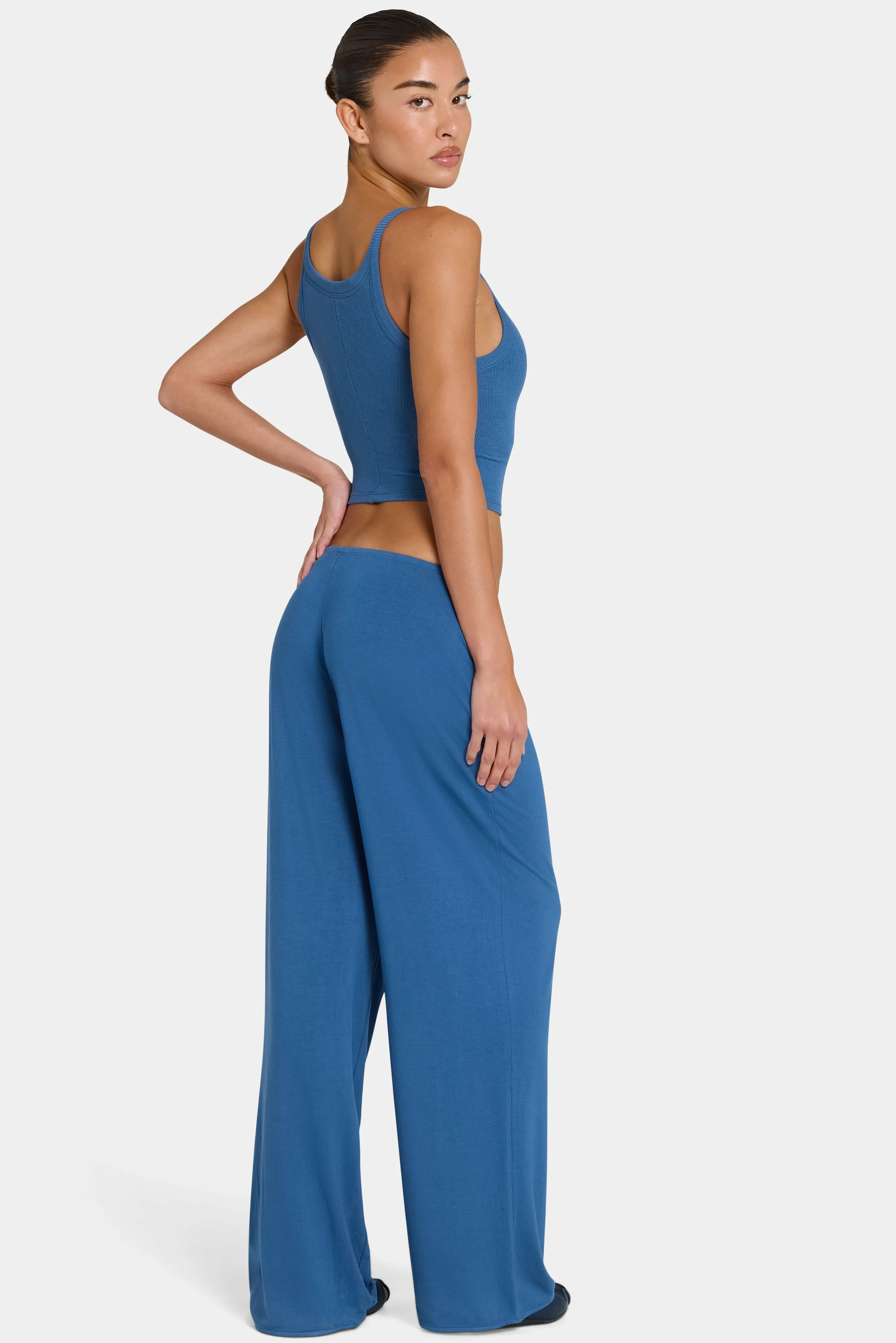 ButterCloud™ Tie-Waist Wide-Leg Trousers in Marine sold by Bo + Tee product image thumbnail 2