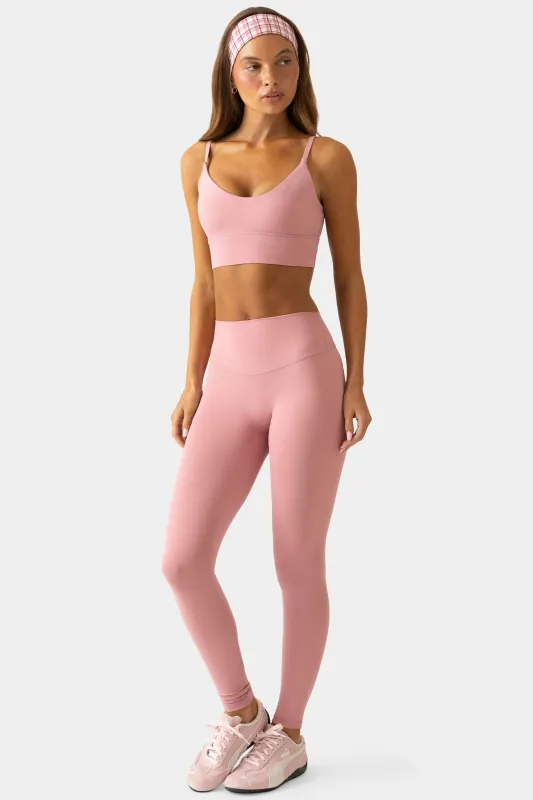 Soft Active Full-Length Leggings in Mauve made by Bo + Tee