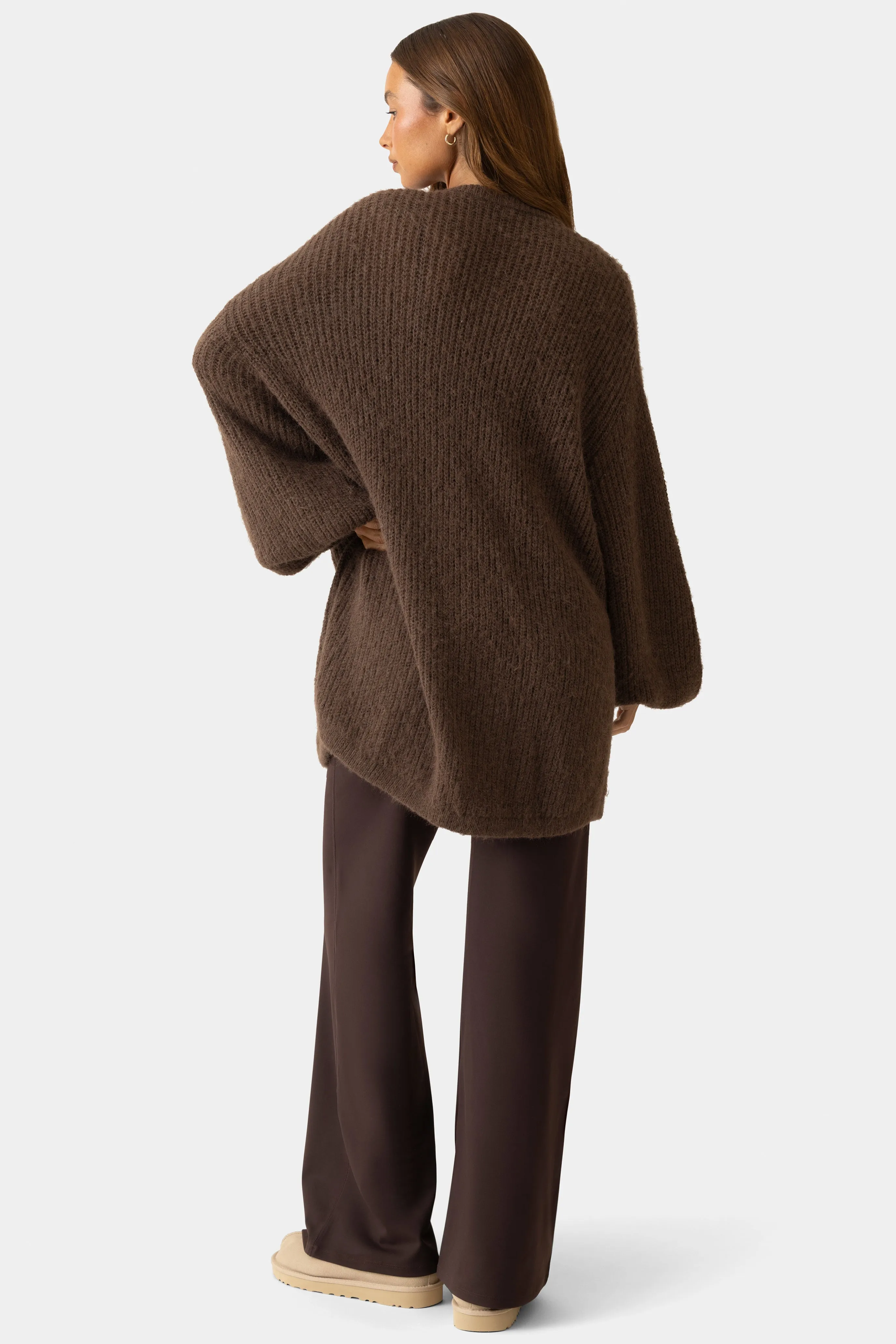 Soft Knit Cardigan in Espresso sold by Bo + Tee product image thumbnail 2