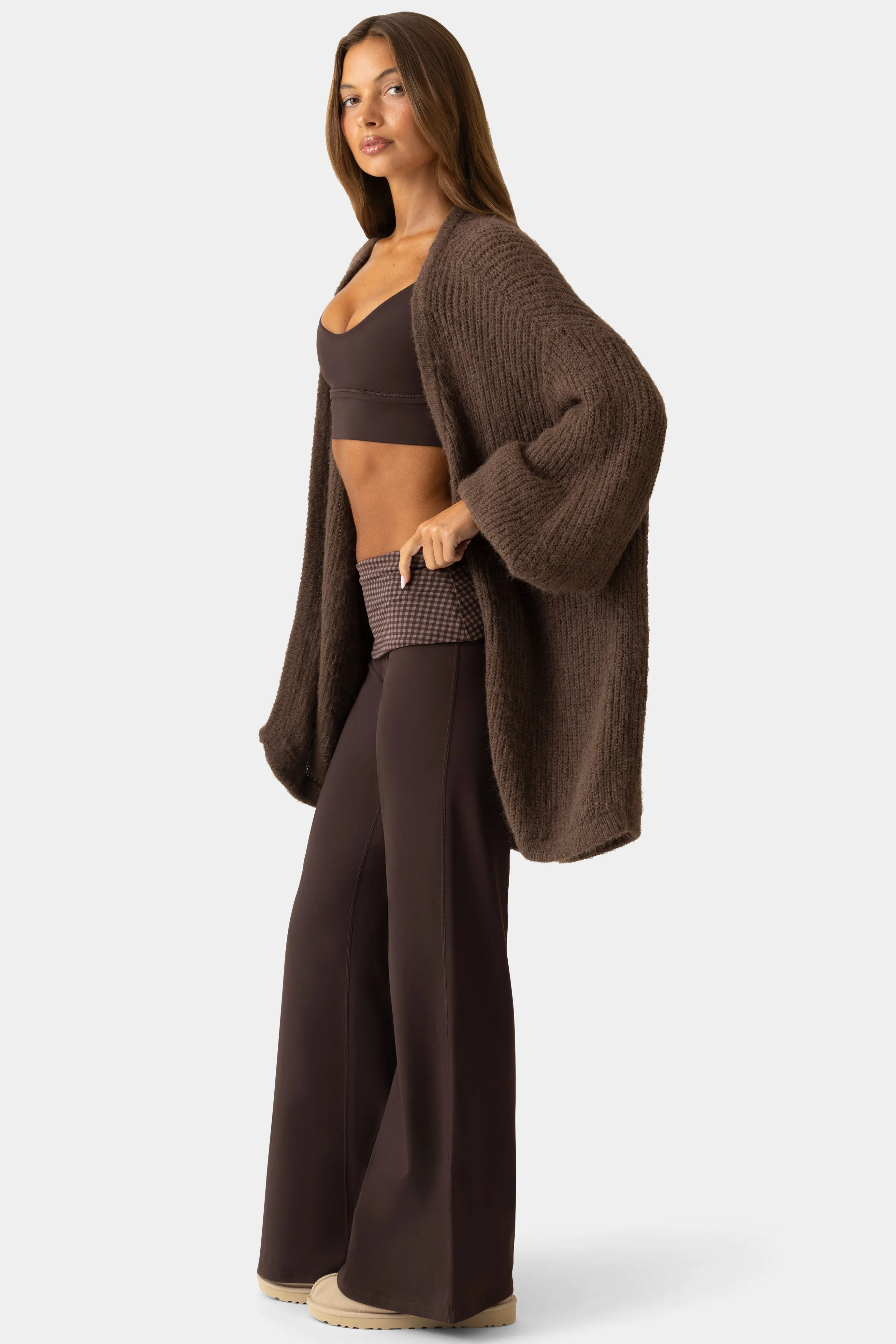 Soft Knit Cardigan in Espresso sold by Bo + Tee product image thumbnail 3