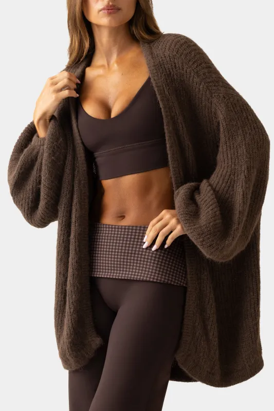 Soft Knit Cardigan in Espresso made by Bo + Tee