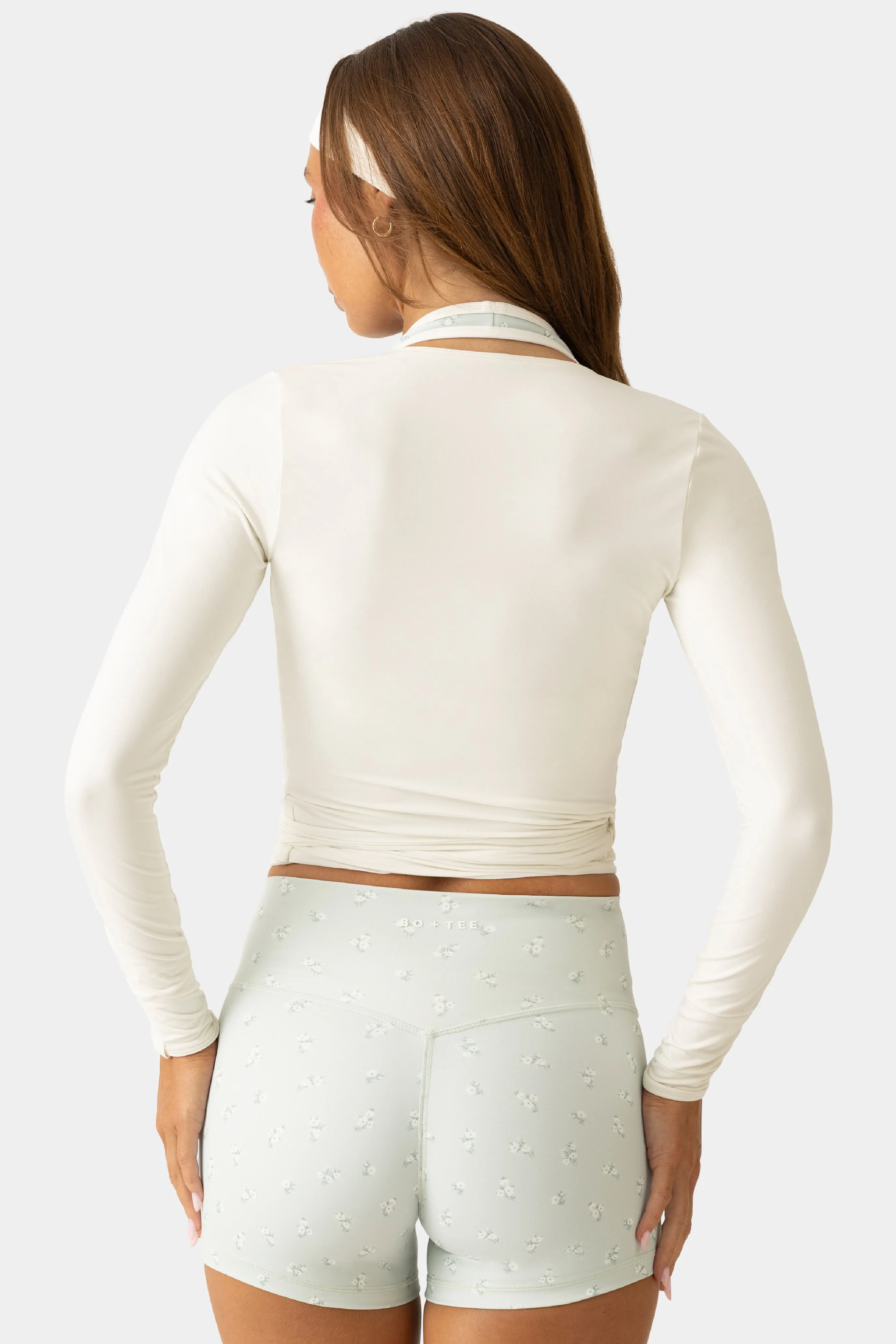 Soft Jersey Wrap Top in Coconut sold by Bo + Tee product image thumbnail 2