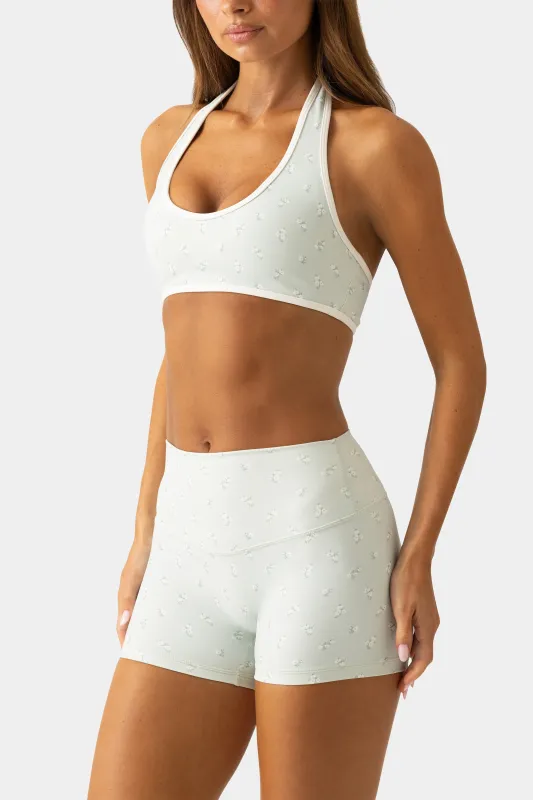 Soft Active Mini Shorts in Matcha Meadow made by Bo + Tee