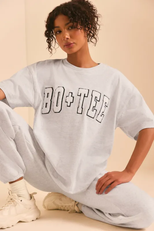 Oversized Short Sleeve T-Shirt in Heather Grey sold by Bo + Tee