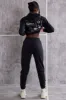 Effortless - High Waist Cuffed Joggers in Washed Black sold by Bo + Tee