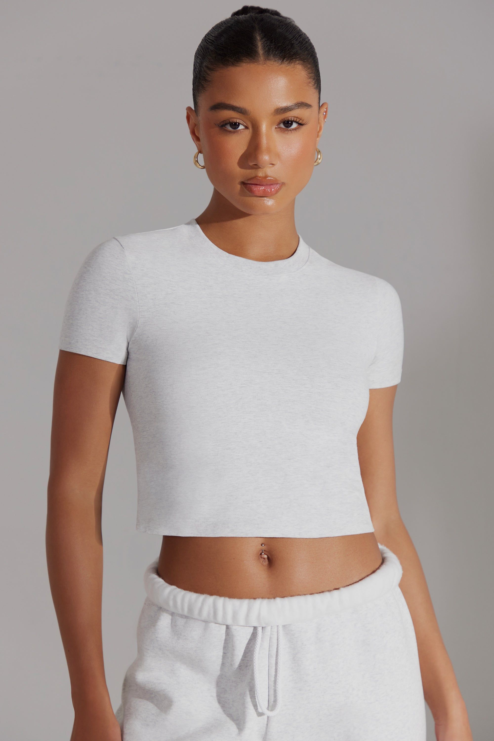 Cap Sleeve Baby Tee in Grey sold by Bo + Tee product image thumbnail 5