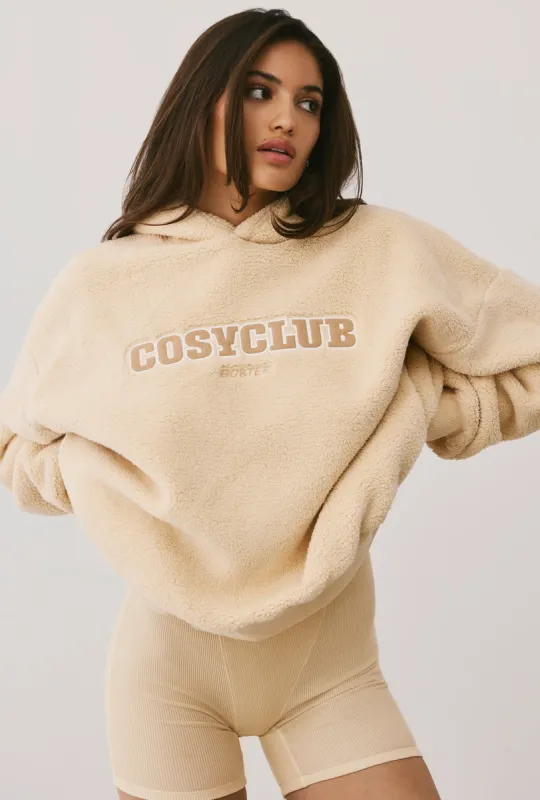 Lounge - Oversized Fleece Hooded Sweatshirt in Cashmere sold by Bo + Tee