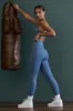 Dedication - Petite High Waist Wrap Over Leggings in Blue sold by Bo + Tee