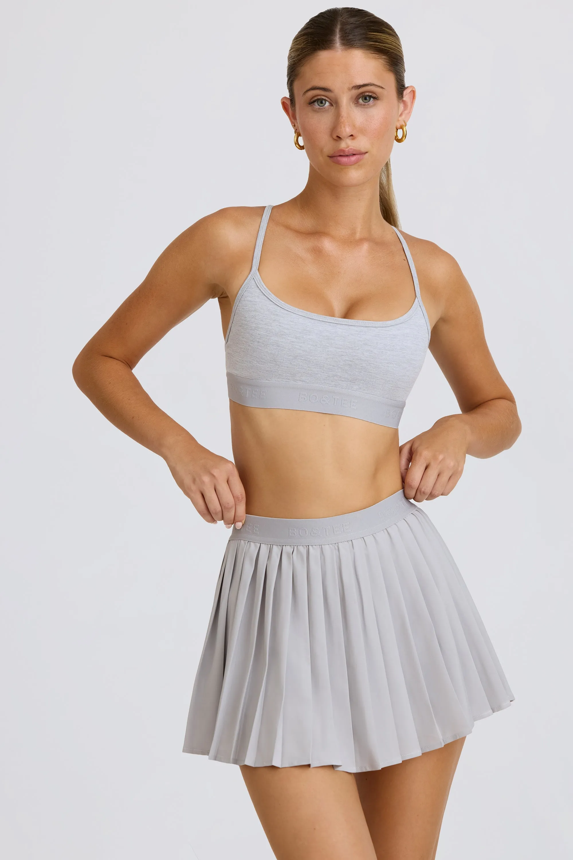 Pleated Tennis Skirt in Ice Grey sold by Bo + Tee product image thumbnail 5