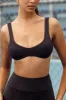 Flow - Soft Rib Scoop Neck Bralette in Washed Black sold by Bo + Tee