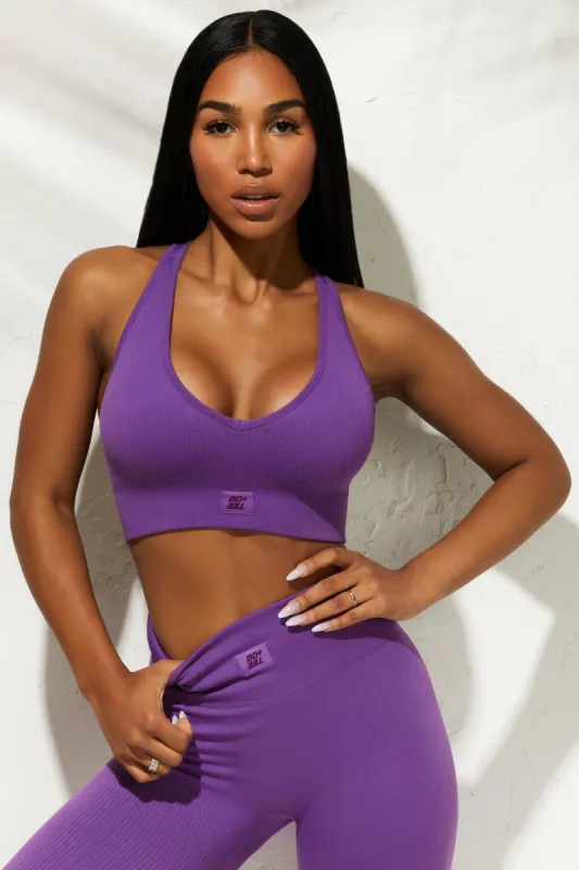Be The Best - V Neck Sports Bra in Purple sold by Bo + Tee