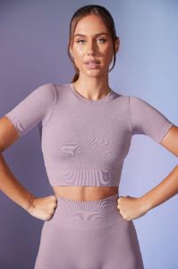 Define Luxe Baby Tee Crop Top in Lavender sold by Bo + Tee