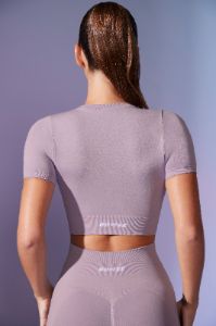Define Luxe Baby Tee Crop Top in Lavender sold by Bo + Tee