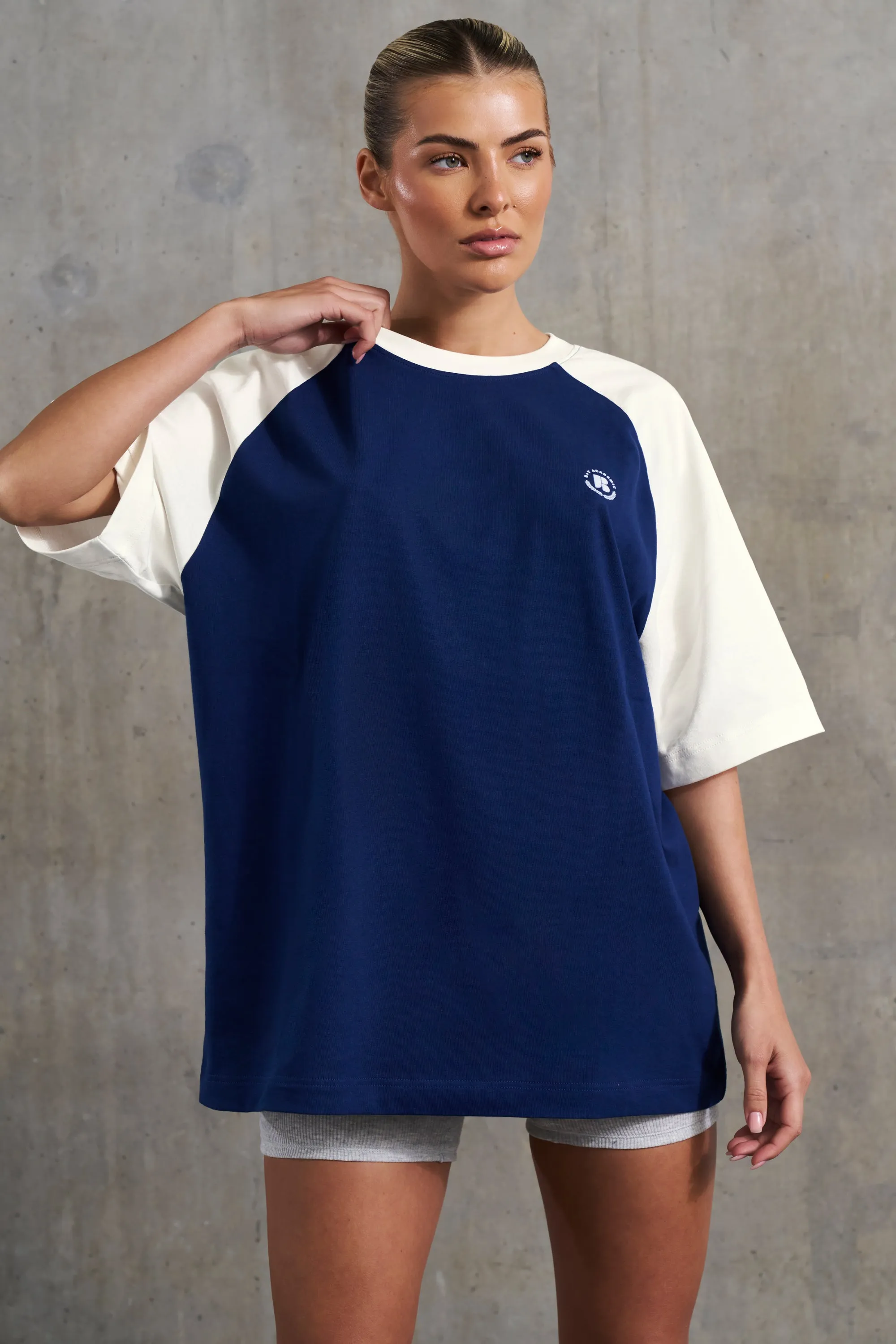Attitude - Oversized Slogan T-Shirt in Navy sold by Bo + Tee