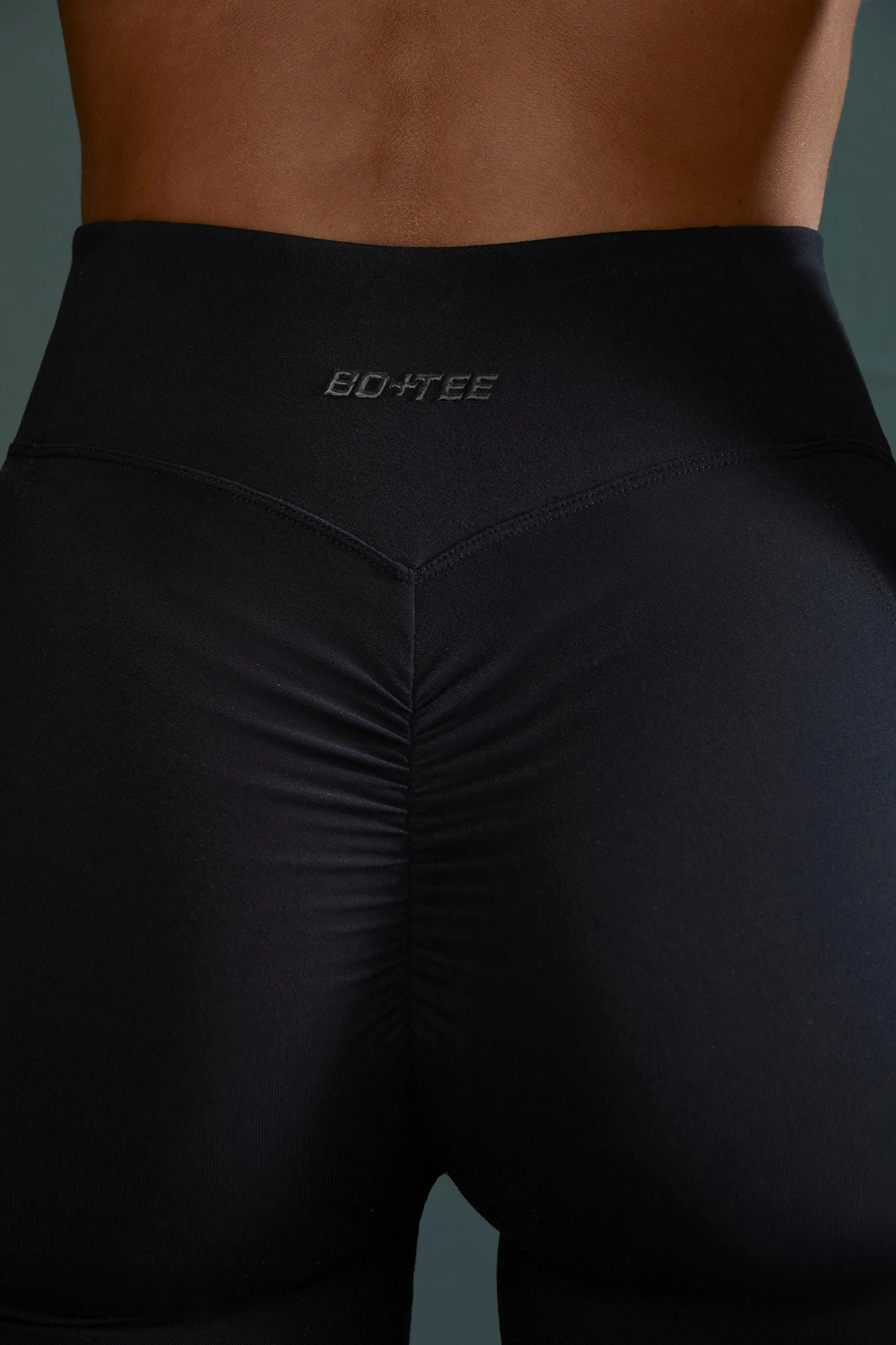 Lightweight Seamless Wrap-Over High-Waist Leggings in Black sold by Bo + Tee product image thumbnail 5