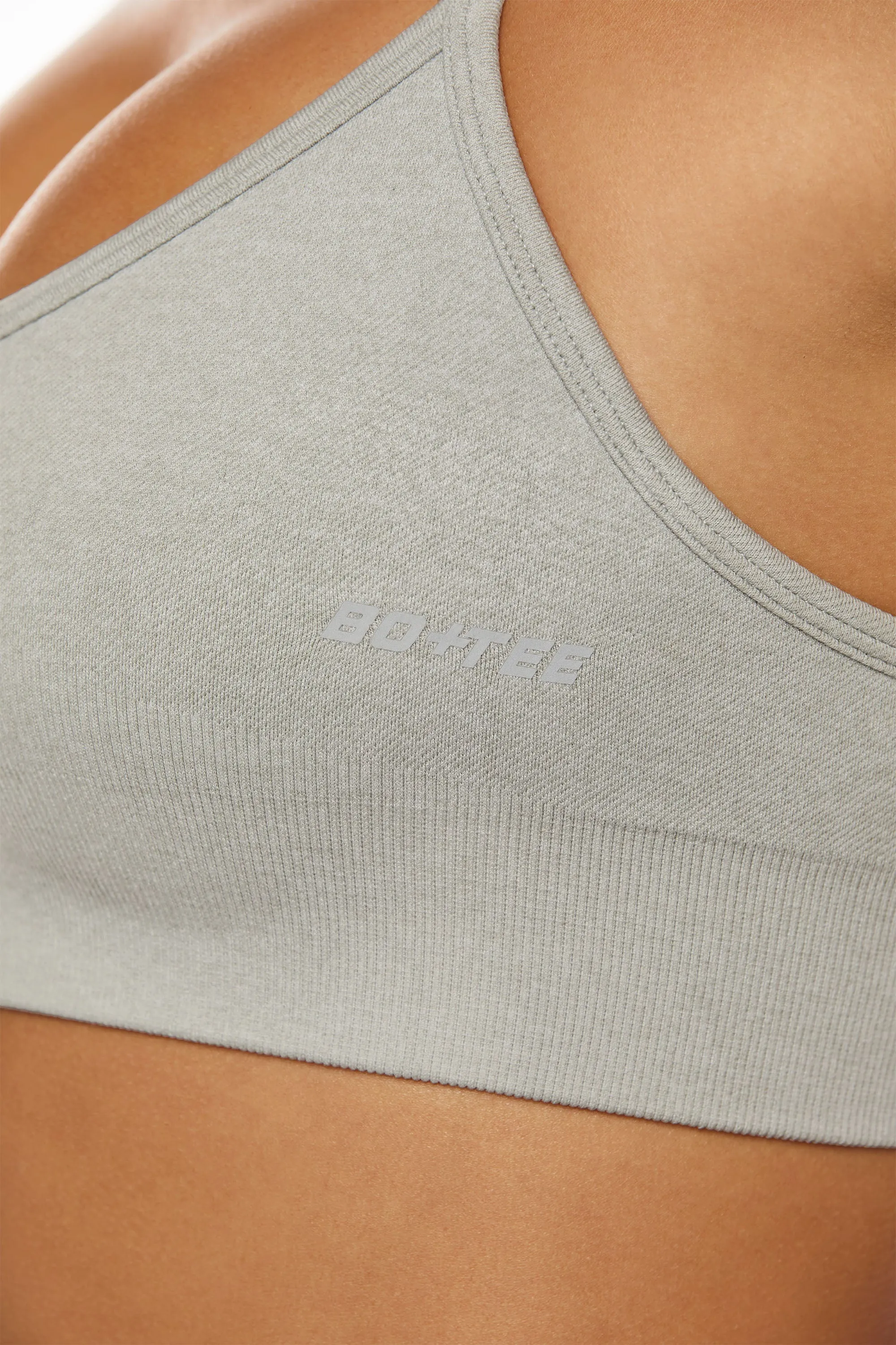 Perseverance - Scoop Neck Multi Strap Sports Bra in Grey sold by Bo + Tee product image thumbnail 4