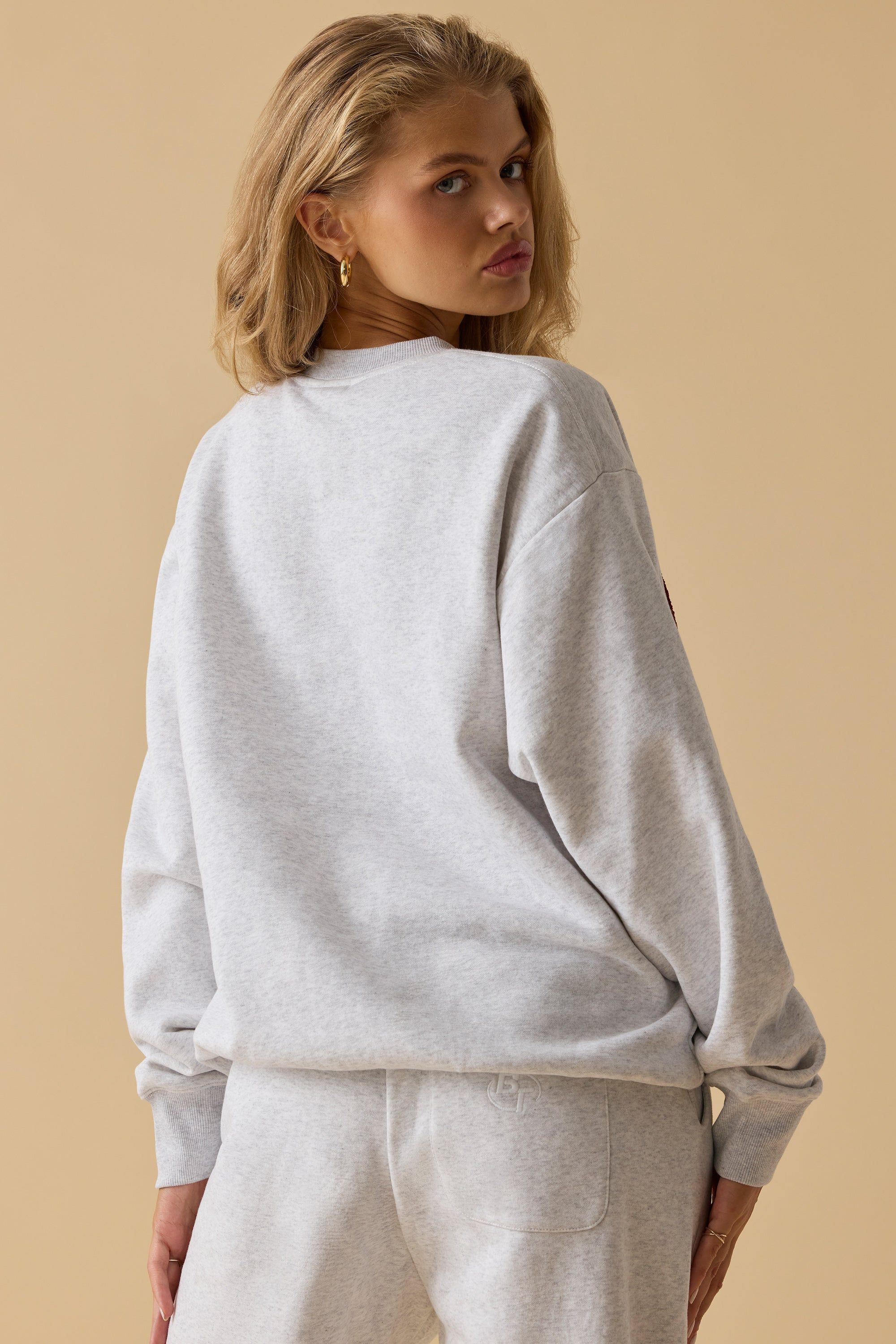 Self Care - Oversized Crew Neck Sweatshirt in Heather Grey sold by Bo + Tee product image thumbnail 3
