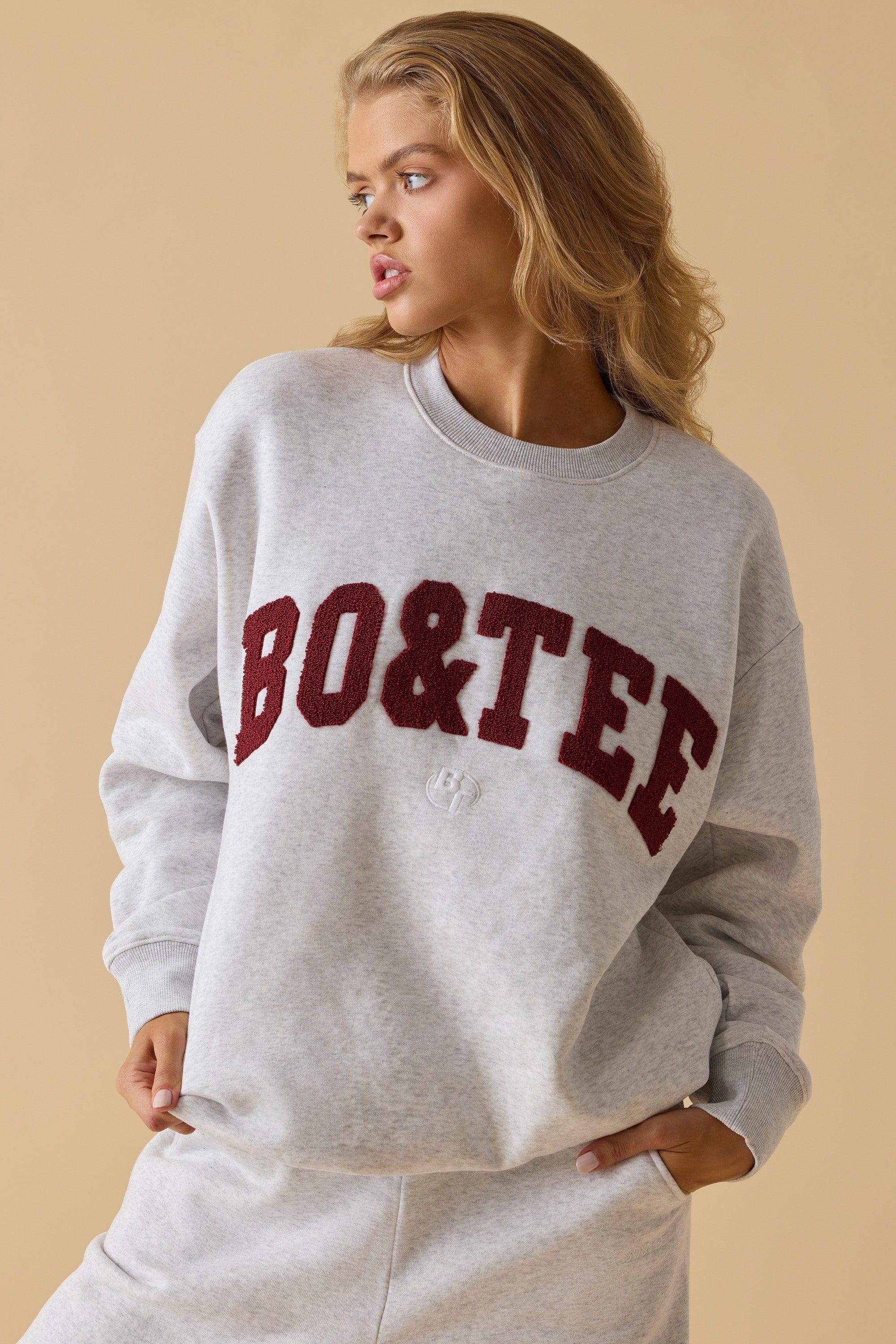 Self Care - Oversized Crew Neck Sweatshirt in Heather Grey sold by Bo + Tee product image thumbnail 7