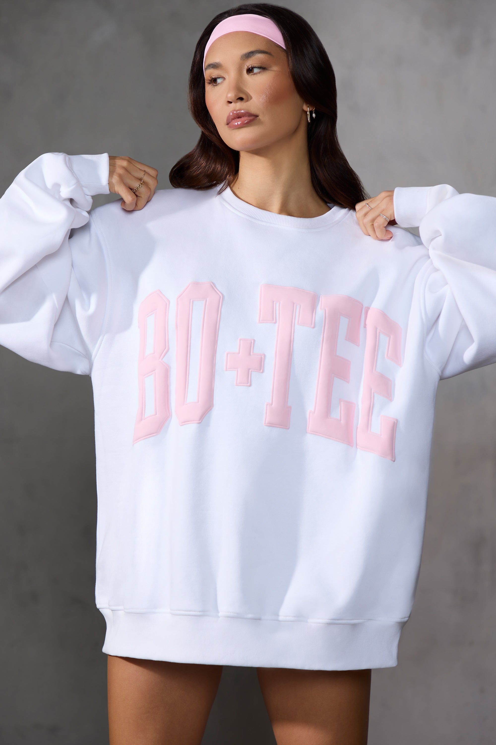New Staples - Oversized Sweatshirt in Baby Pink Print sold by Bo + Tee product image thumbnail 4