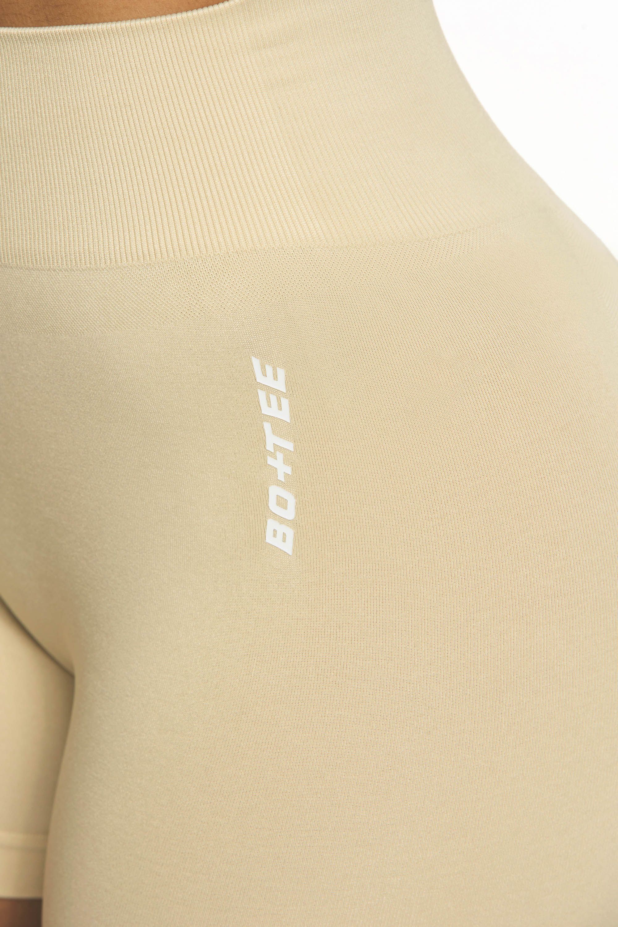Invigorate - Seamless High Waist Mini Shorts in Beige sold by Bo + Tee product image thumbnail 9