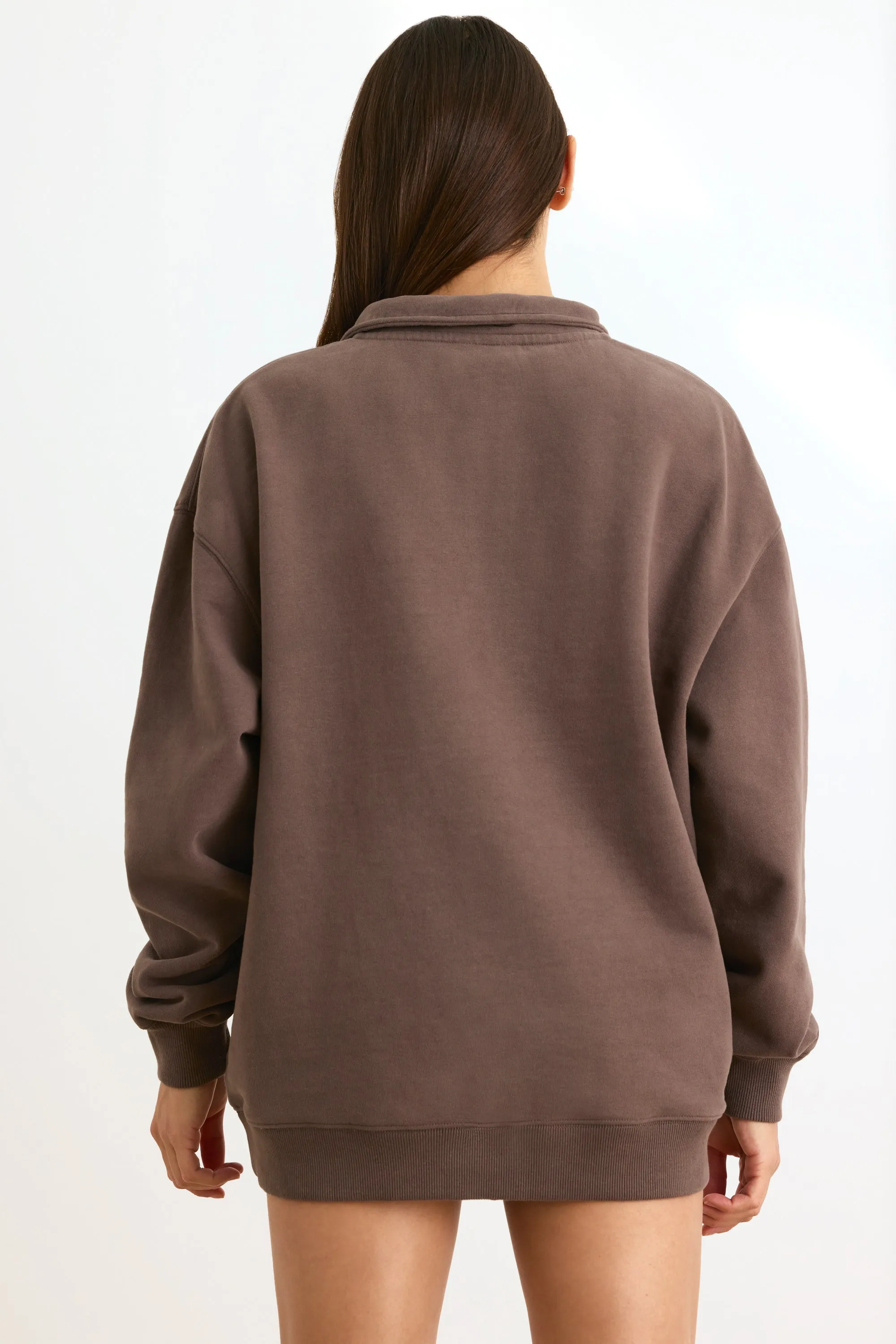 Quarter-Zip Sweatshirt in Espresso sold by Bo + Tee product image thumbnail 3