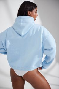 Varsity - Oversized Hooded Sweatshirt in Baby Blue sold by Bo + Tee