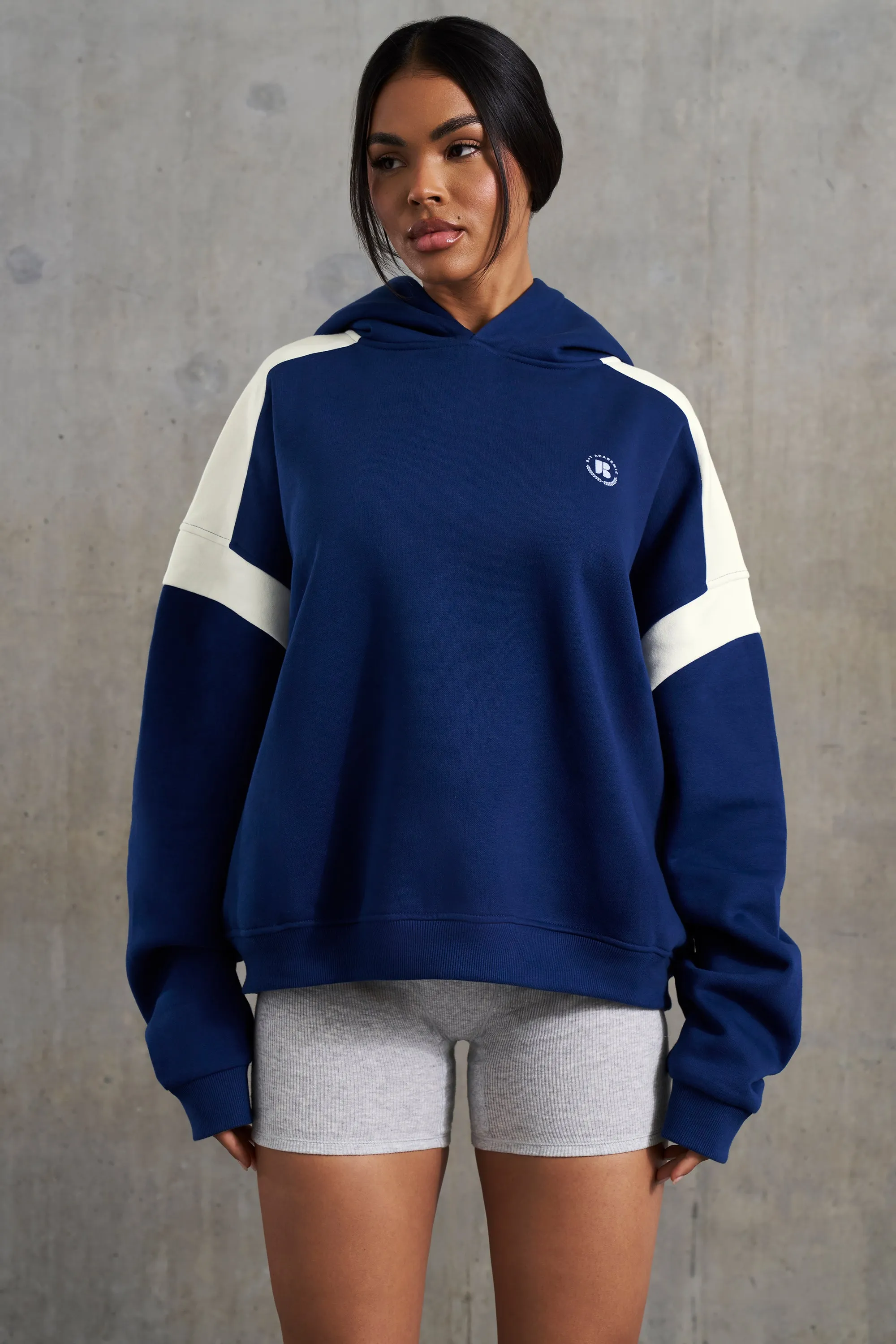 Academic - Oversized Hooded Sweatshirt in Navy sold by Bo + Tee
