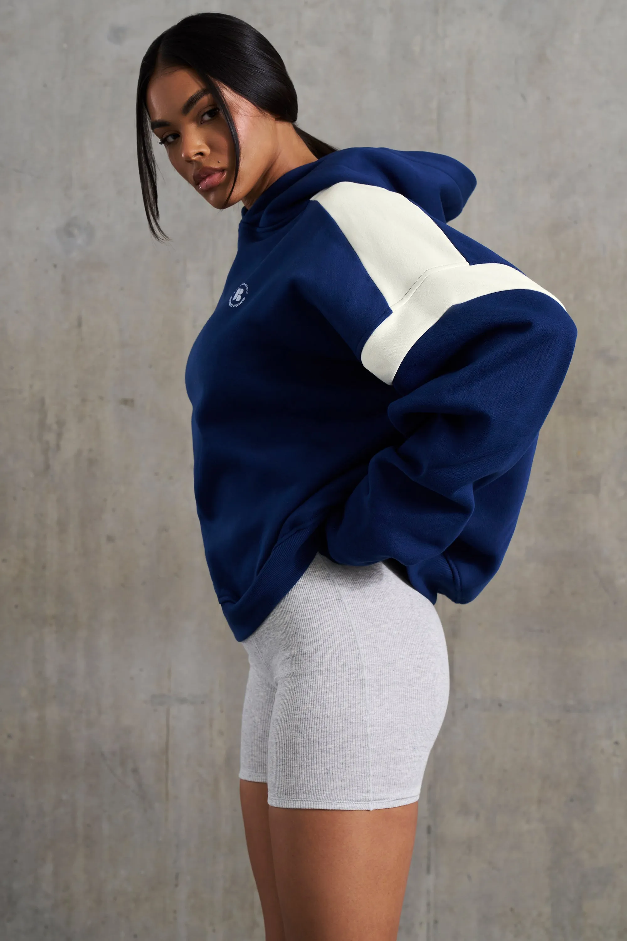 Academic - Oversized Hooded Sweatshirt in Navy sold by Bo + Tee product image thumbnail 2