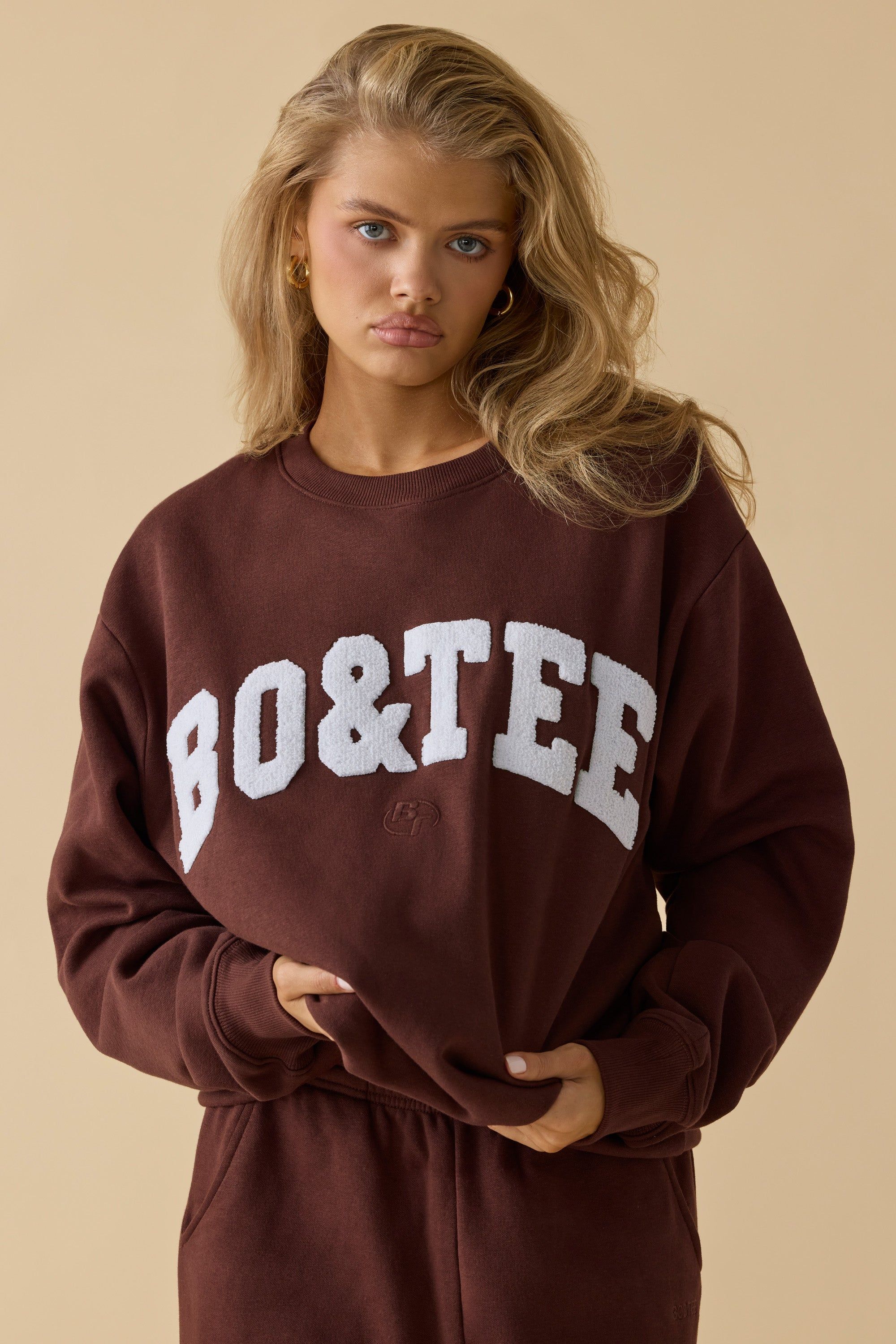 Self Care - Oversized Crew Neck Sweatshirt in Mahogany sold by Bo + Tee product image thumbnail 6