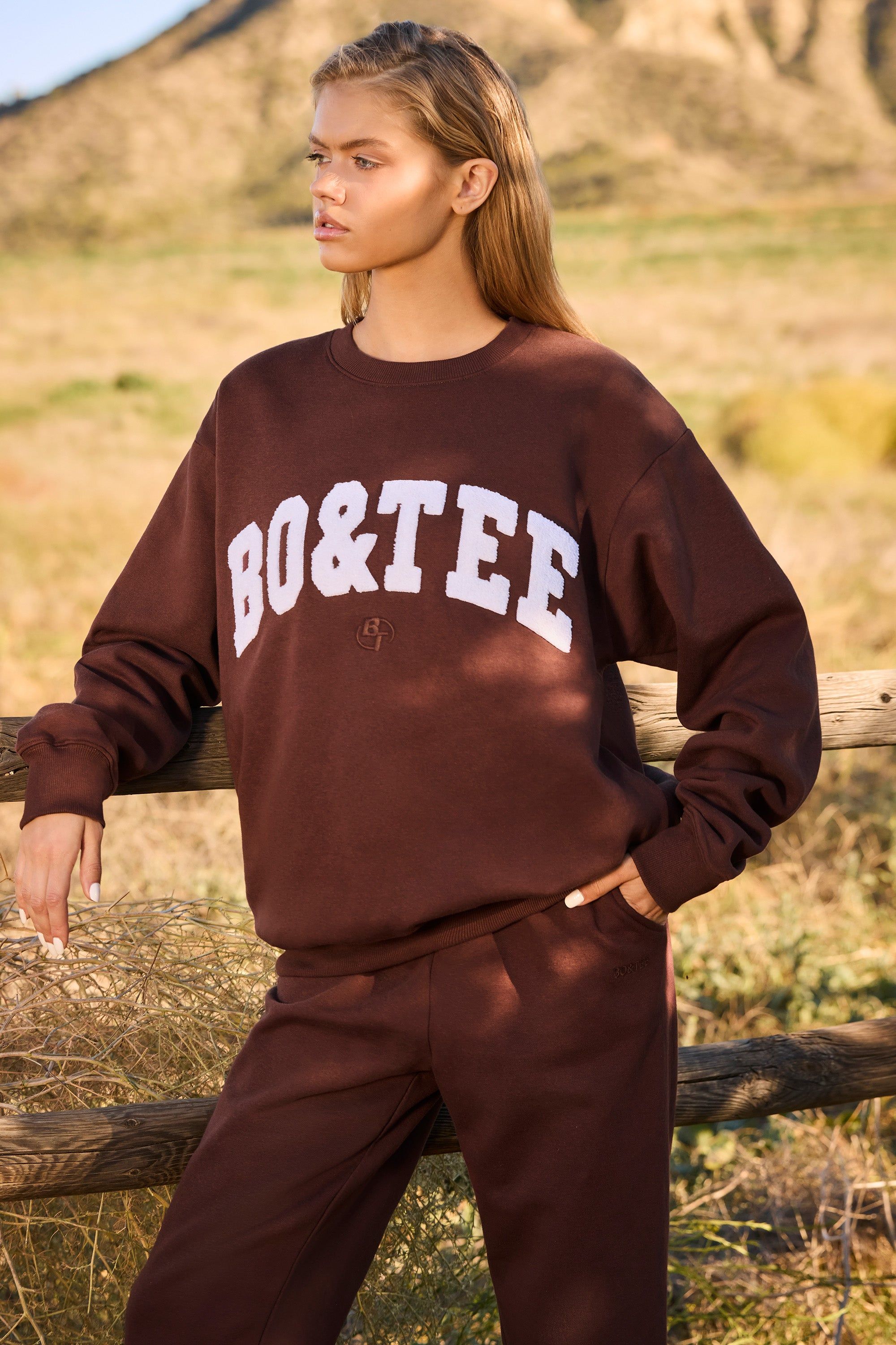 Self Care - Oversized Crew Neck Sweatshirt in Mahogany sold by Bo + Tee product image thumbnail 7