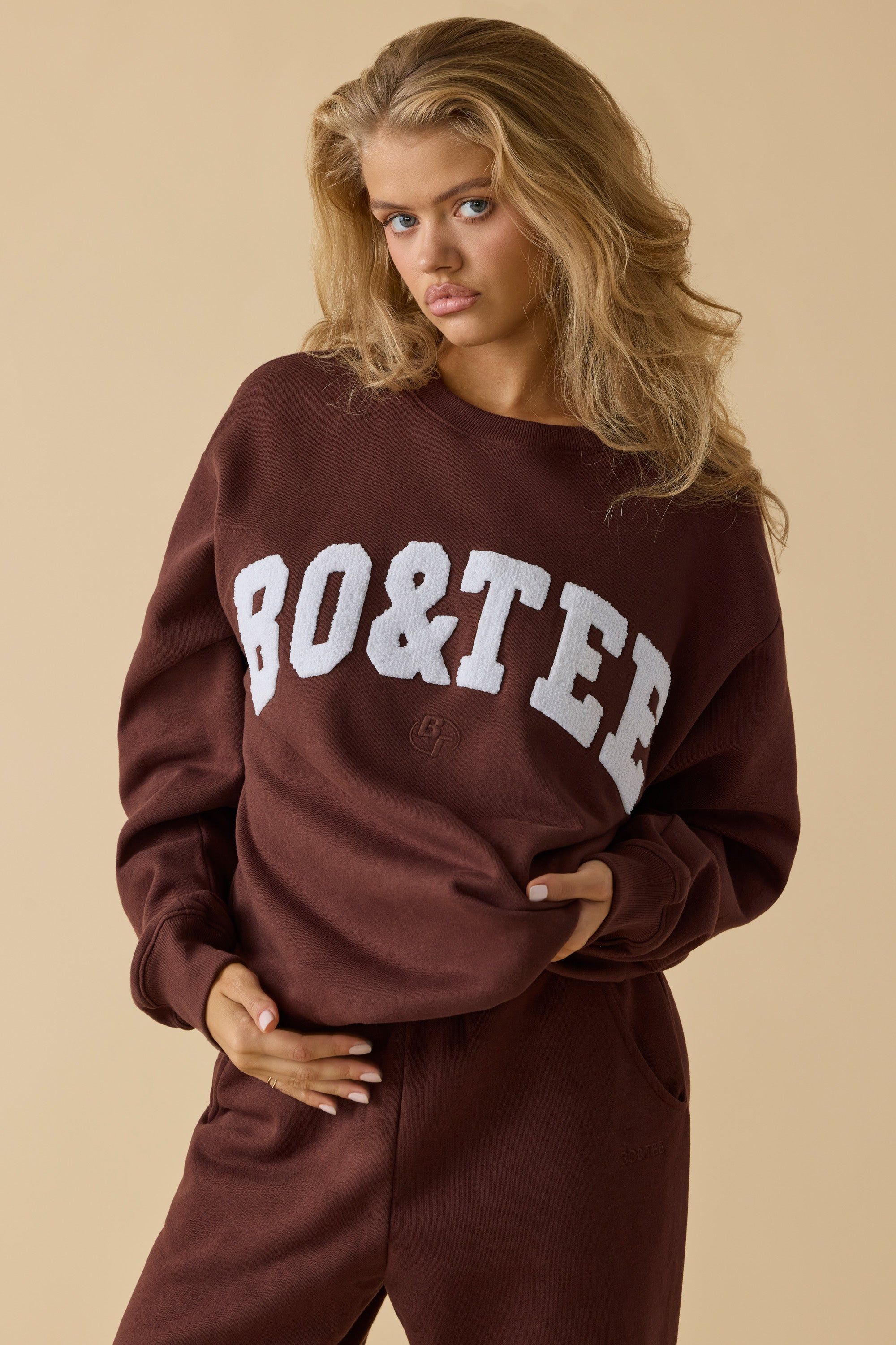 Self Care - Oversized Crew Neck Sweatshirt in Mahogany sold by Bo + Tee product image thumbnail 8