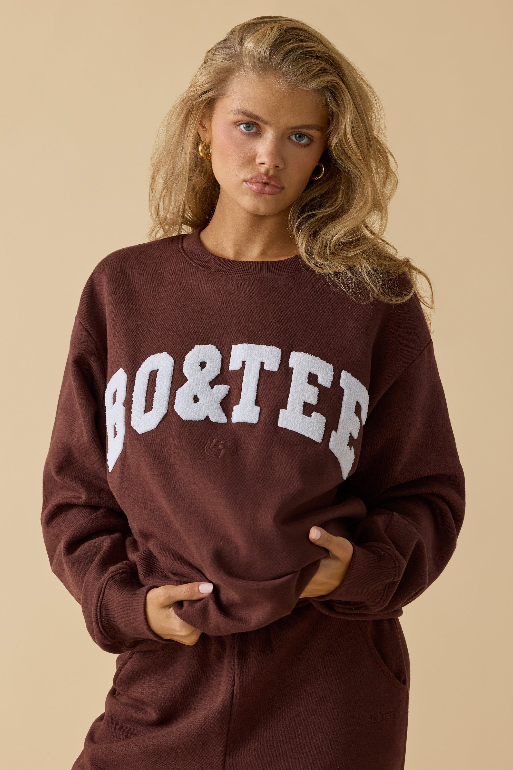 Self Care - Oversized Crew Neck Sweatshirt in Mahogany sold by Bo + Tee product image thumbnail 5