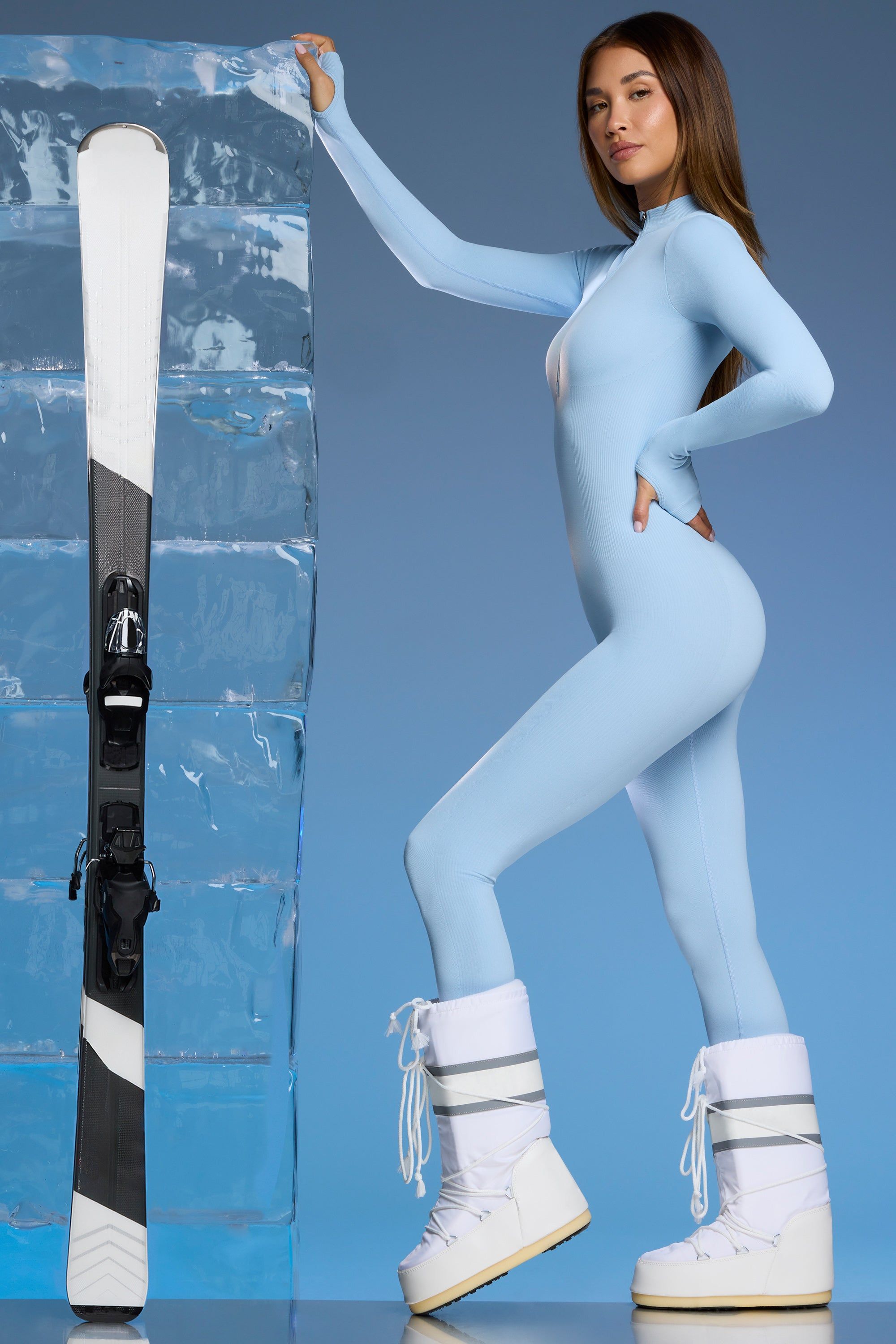 Chalet - Petite Super Sculpt Base Layer Jumpsuit in Baby Blue sold by Bo + Tee product image thumbnail 2