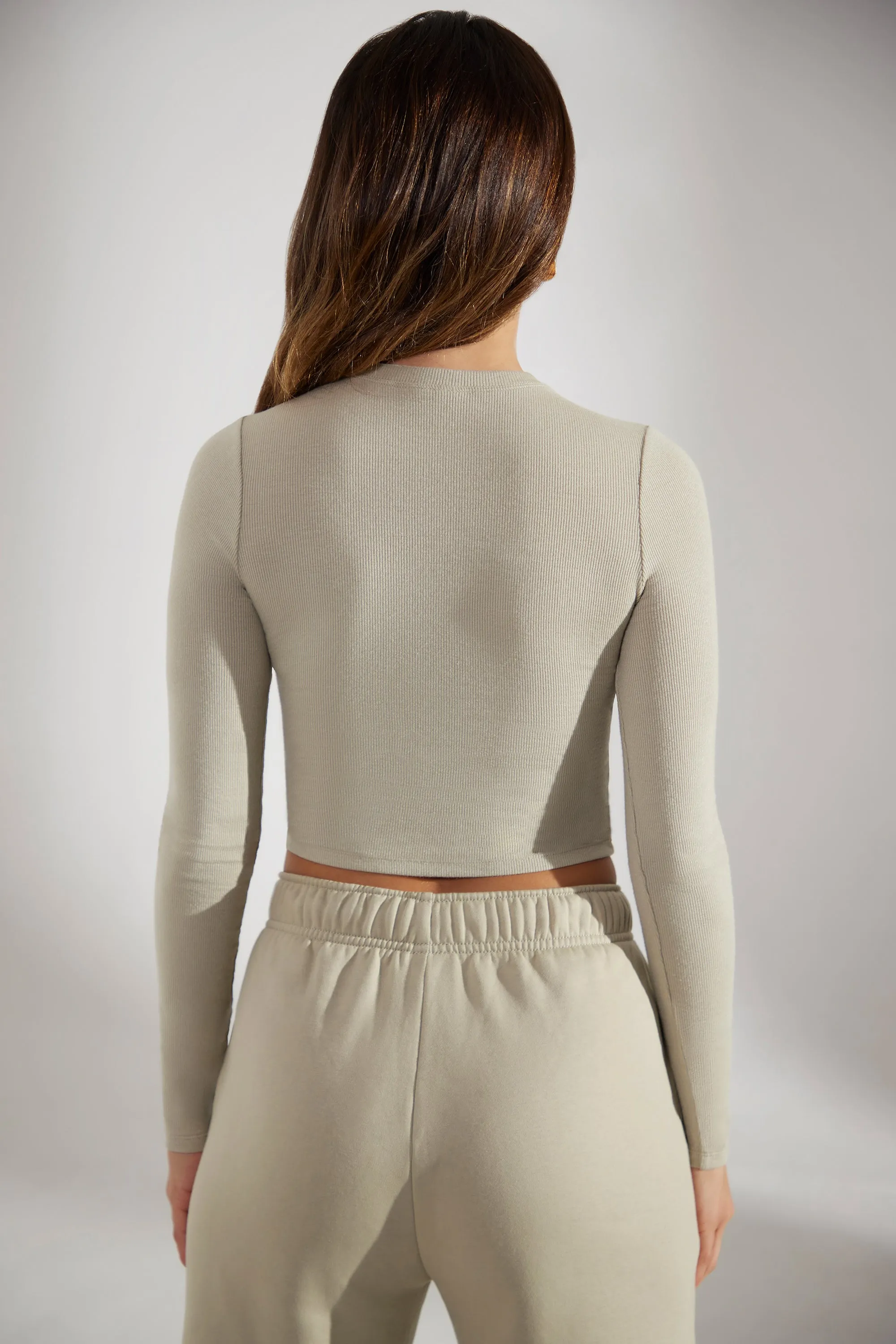 Elementary - Soft Rib Long Sleeve Top in Limestone sold by Bo + Tee product image thumbnail 3
