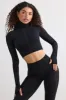 Soft Active Turtleneck Crop Top in Black sold by Bo + Tee