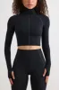Soft Active Turtleneck Crop Top in Black sold by Bo + Tee