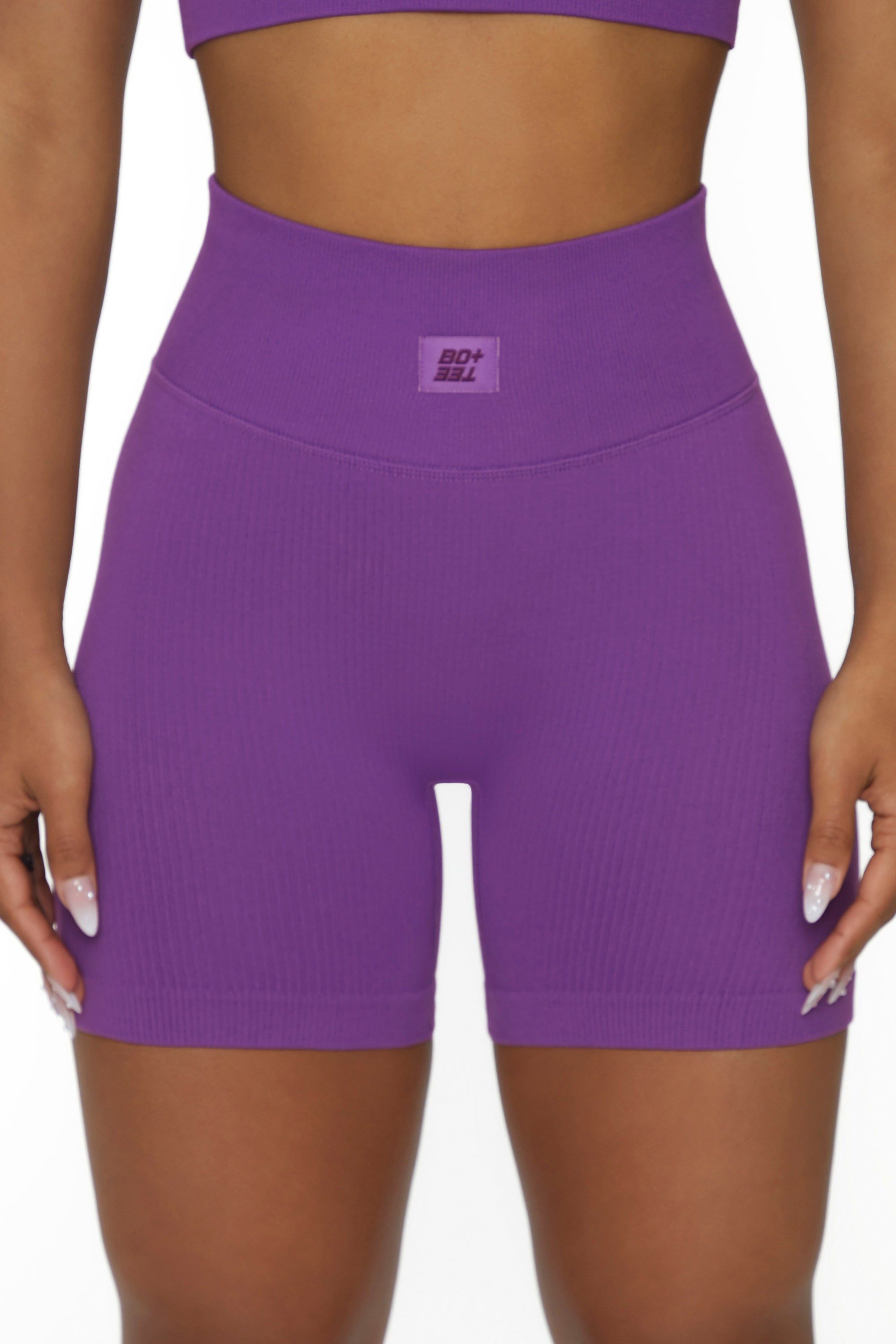 Game on - High Waist Biker Shorts in Purple sold by Bo + Tee product image thumbnail 3