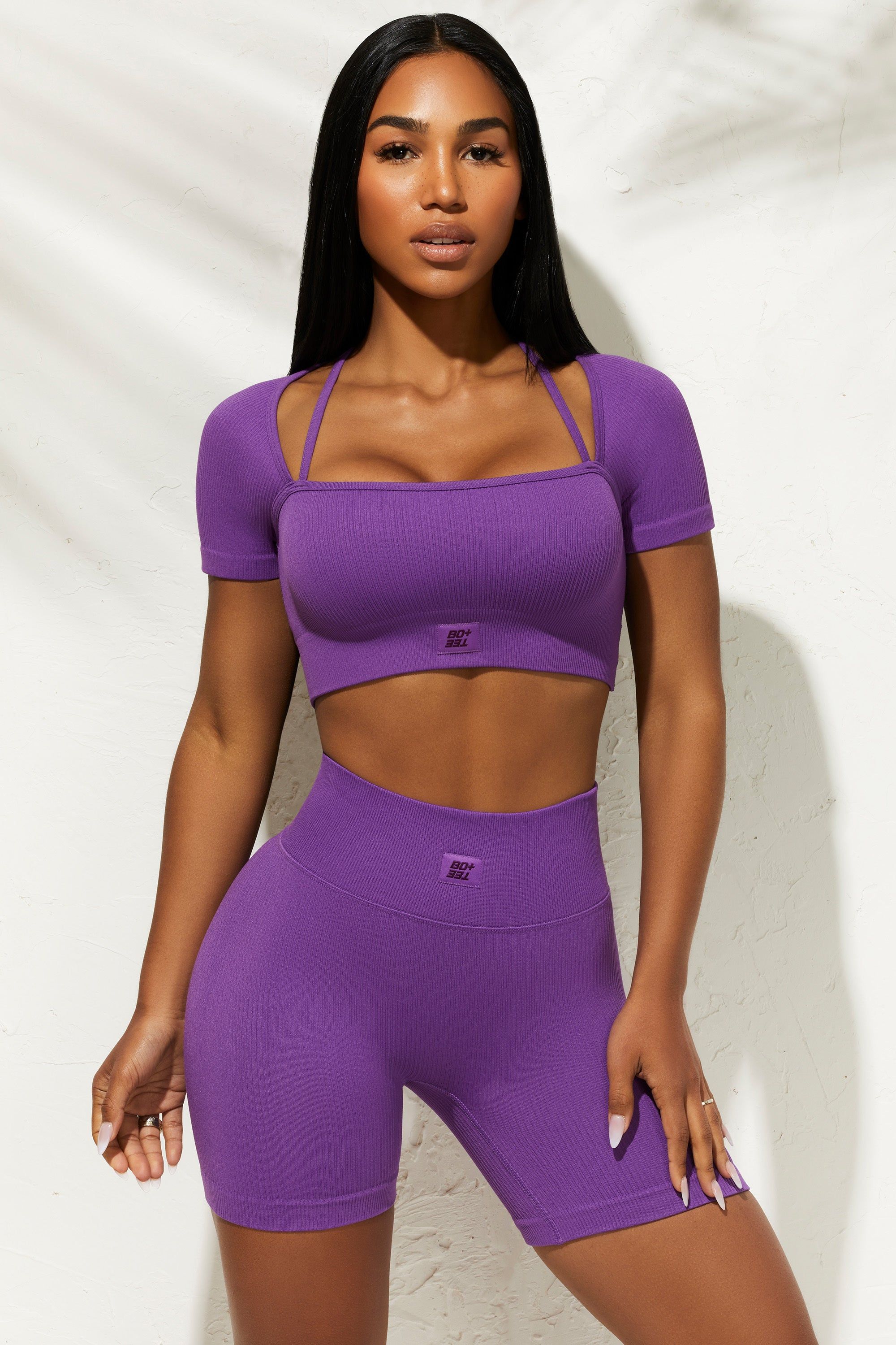 Game on - High Waist Biker Shorts in Purple sold by Bo + Tee