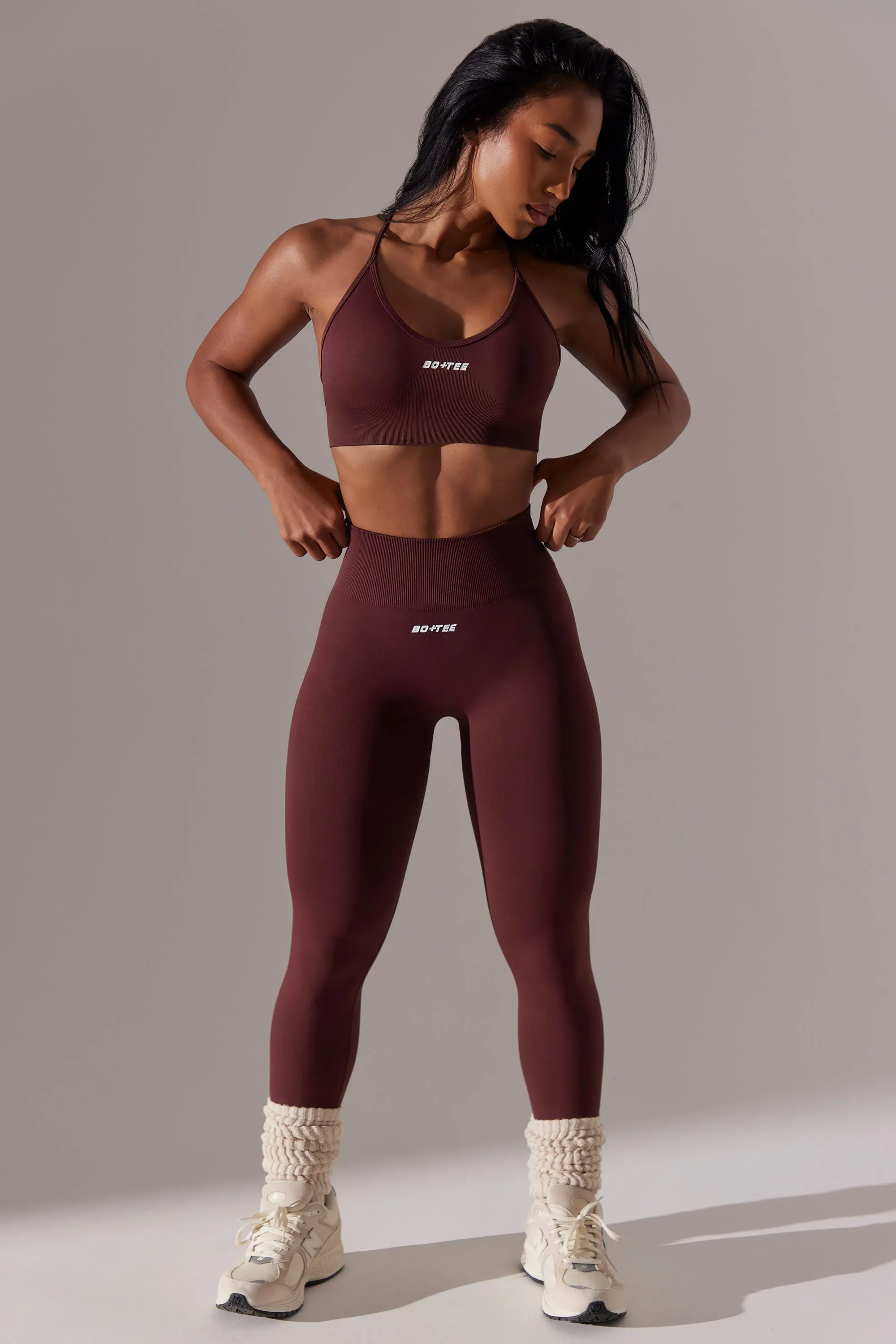 Dedicated - Petite High Waist Super Sculpt Leggings in Burgundy sold by Bo + Tee product image thumbnail 5