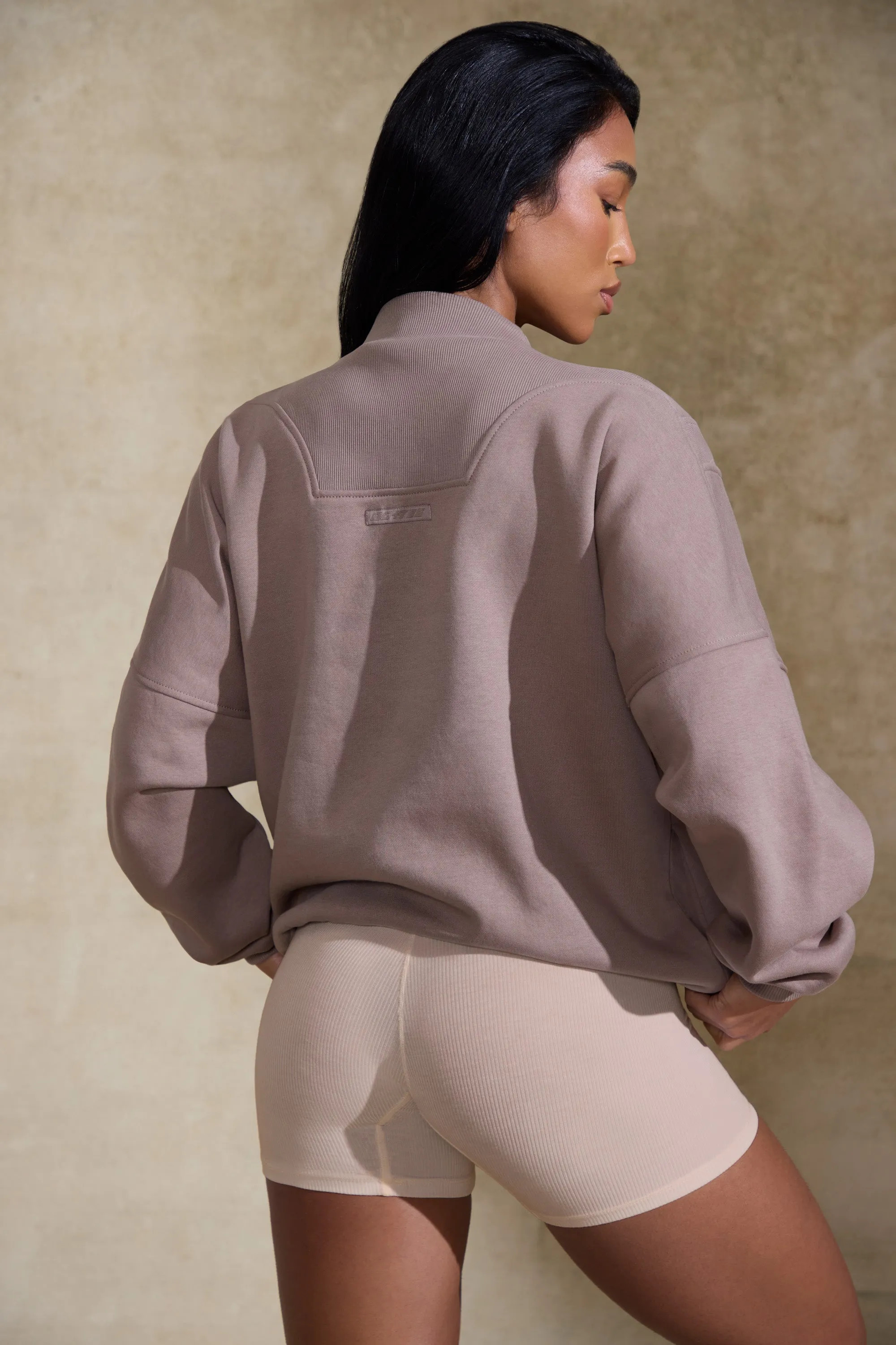 Comfort Zone - Oversized Half Zip Sweatshirt in Brown sold by Bo + Tee product image thumbnail 3