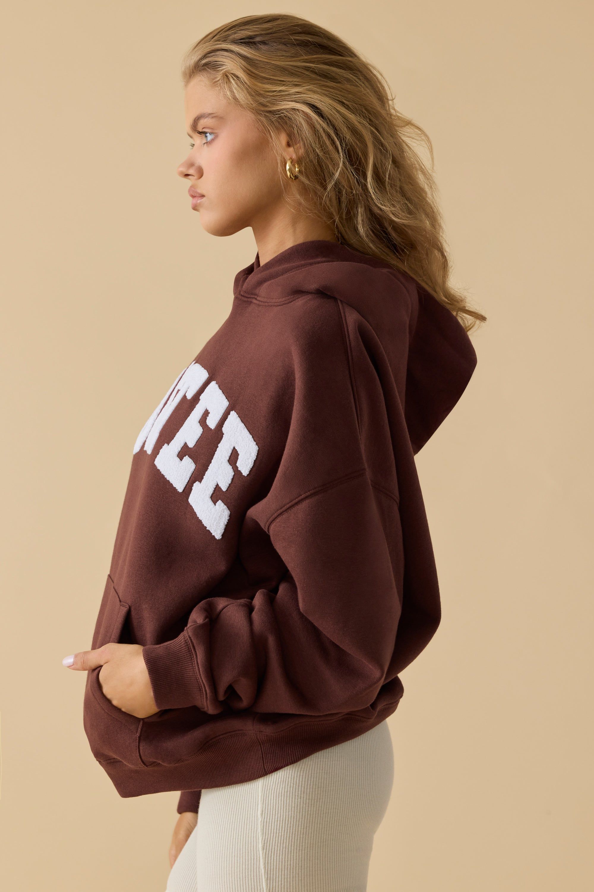Comfort - Oversized Hooded Sweatshirt in Mahogany sold by Bo + Tee product image thumbnail 2