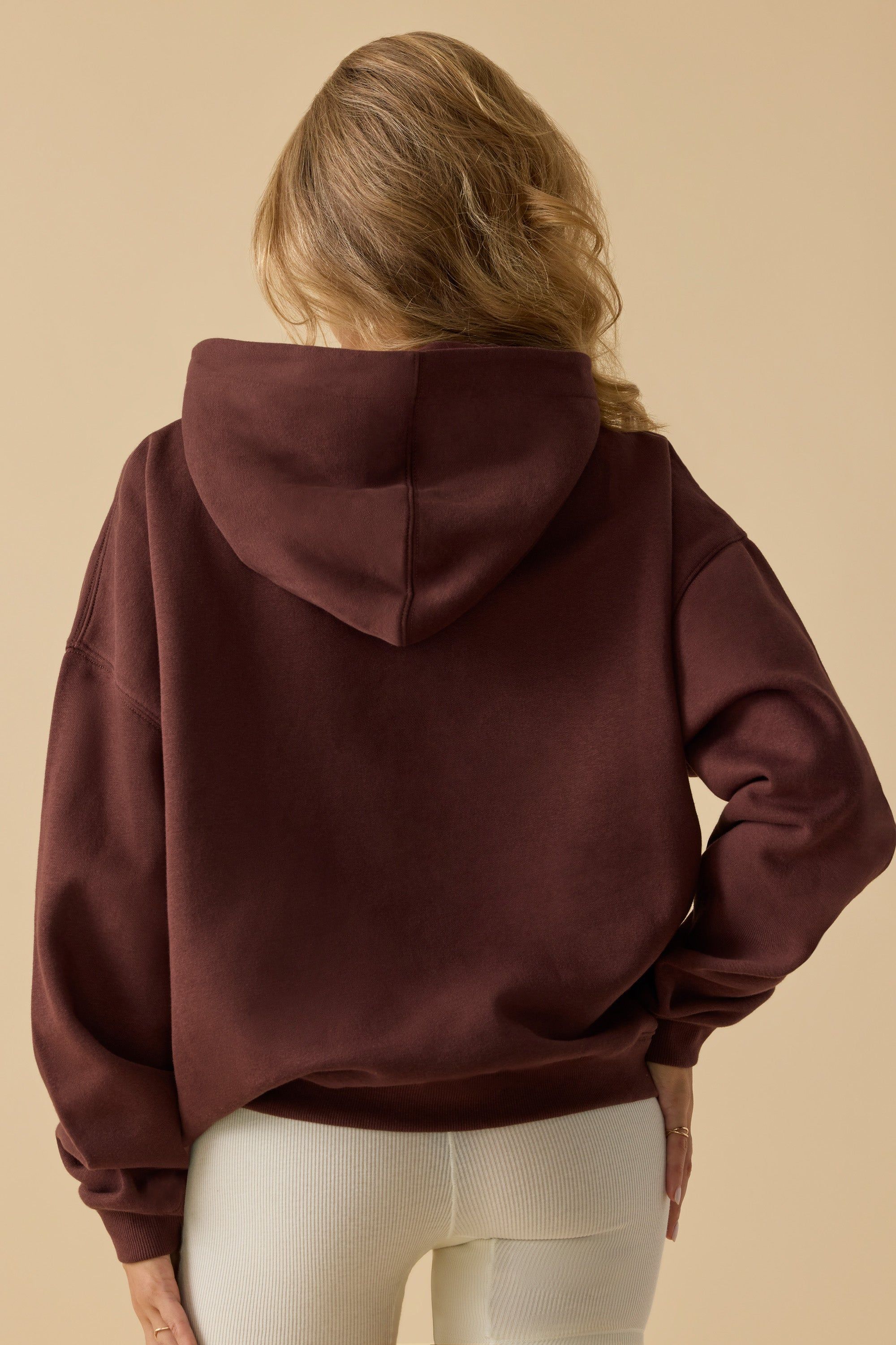 Comfort - Oversized Hooded Sweatshirt in Mahogany sold by Bo + Tee product image thumbnail 3