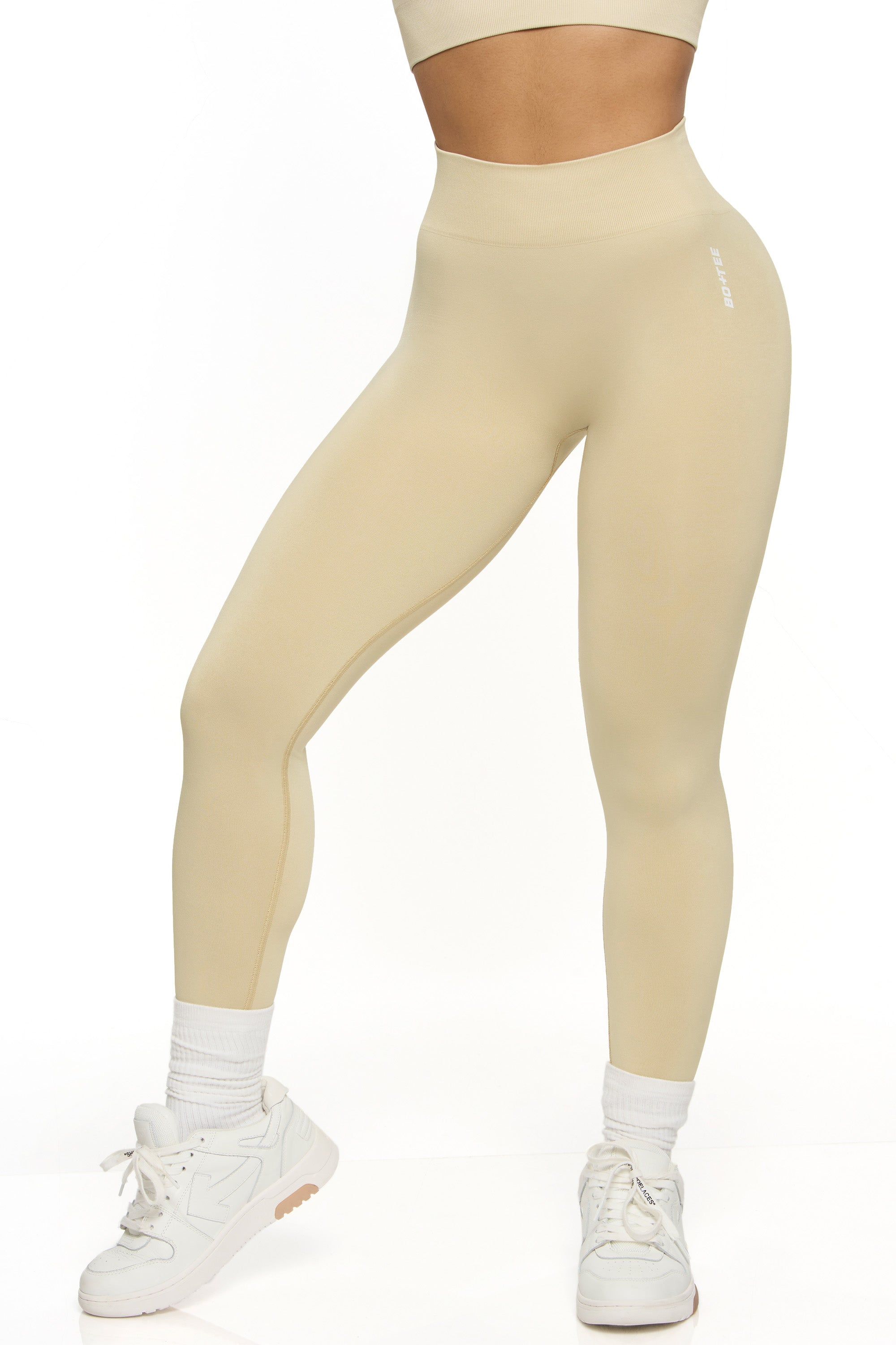 Motivation - High Waist Seamless Leggings in Beige sold by Bo + Tee product image thumbnail 3