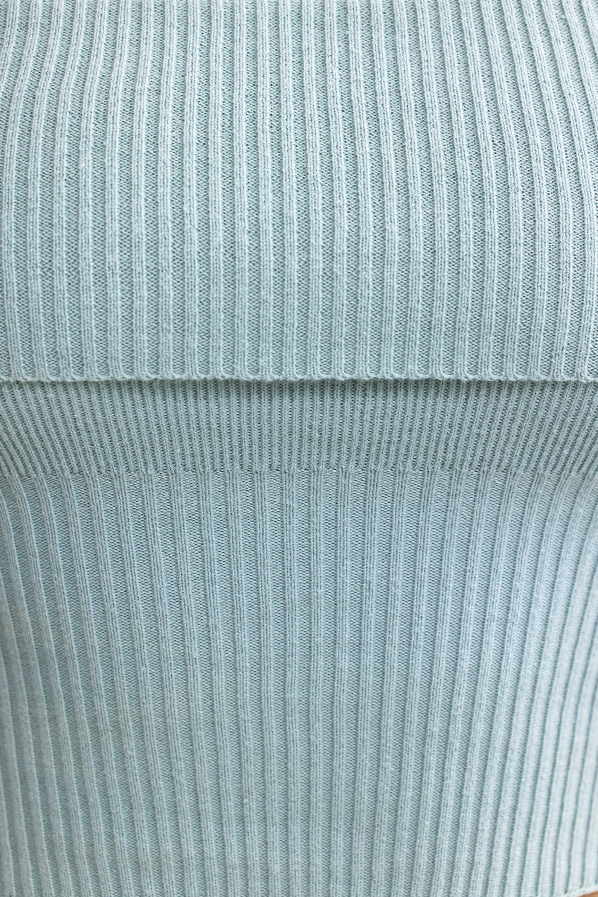 Bandeau Chunky Knit Crop Top in Dusty Teal sold by Bo + Tee product image thumbnail 4