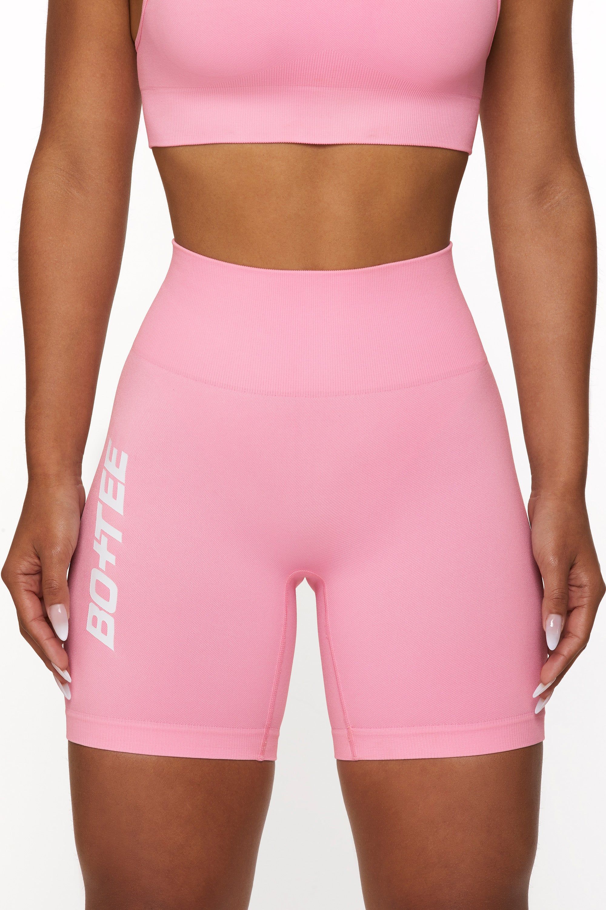 Speed - High Waist Seamless Biker Shorts in Pink sold by Bo + Tee product image thumbnail 3