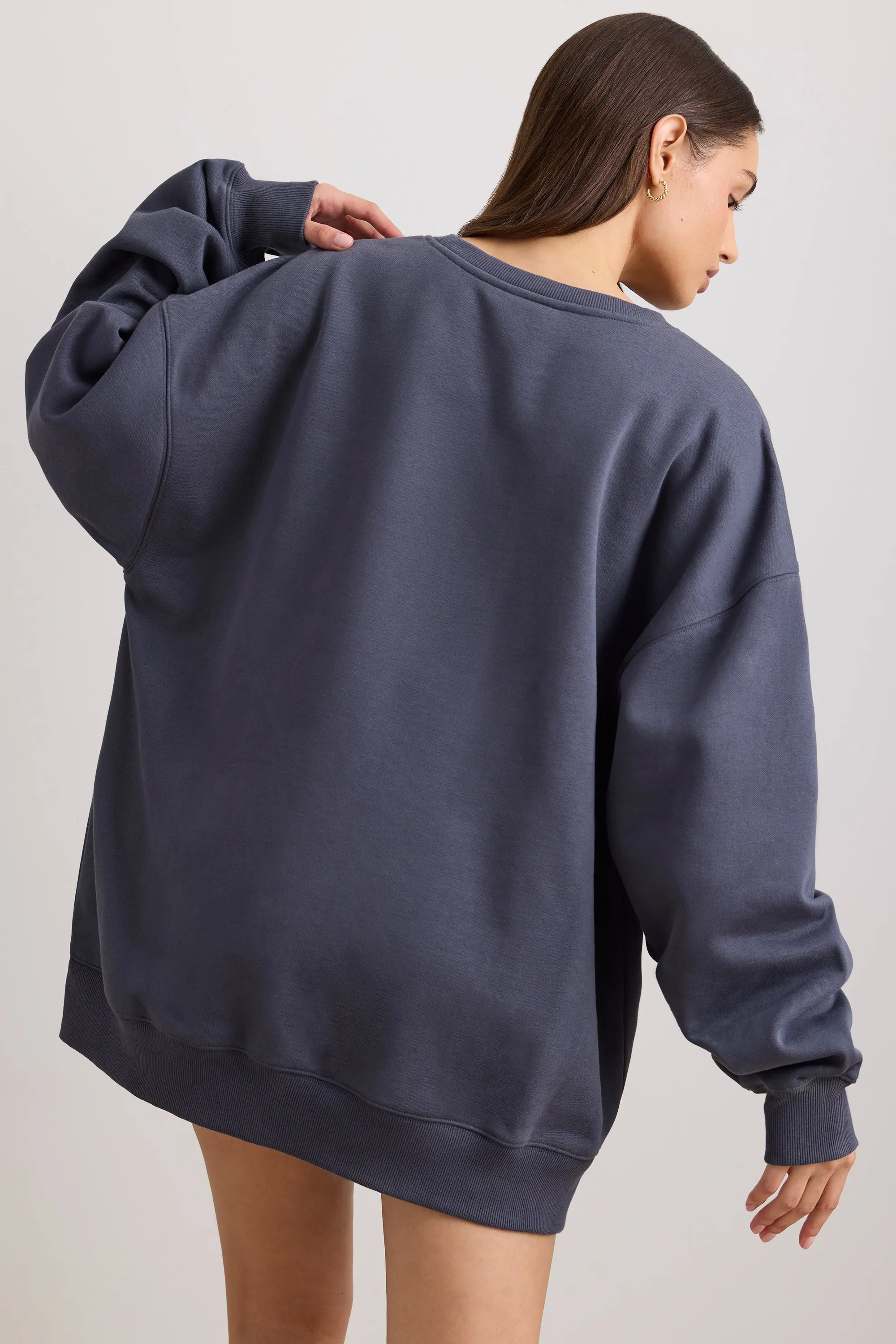 Classic - Oversized Crew Neck Sweatshirt in Slate sold by Bo + Tee product image thumbnail 2
