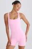 Soft Active Open-Back Unitard in Bubblegum Pink sold by Bo + Tee